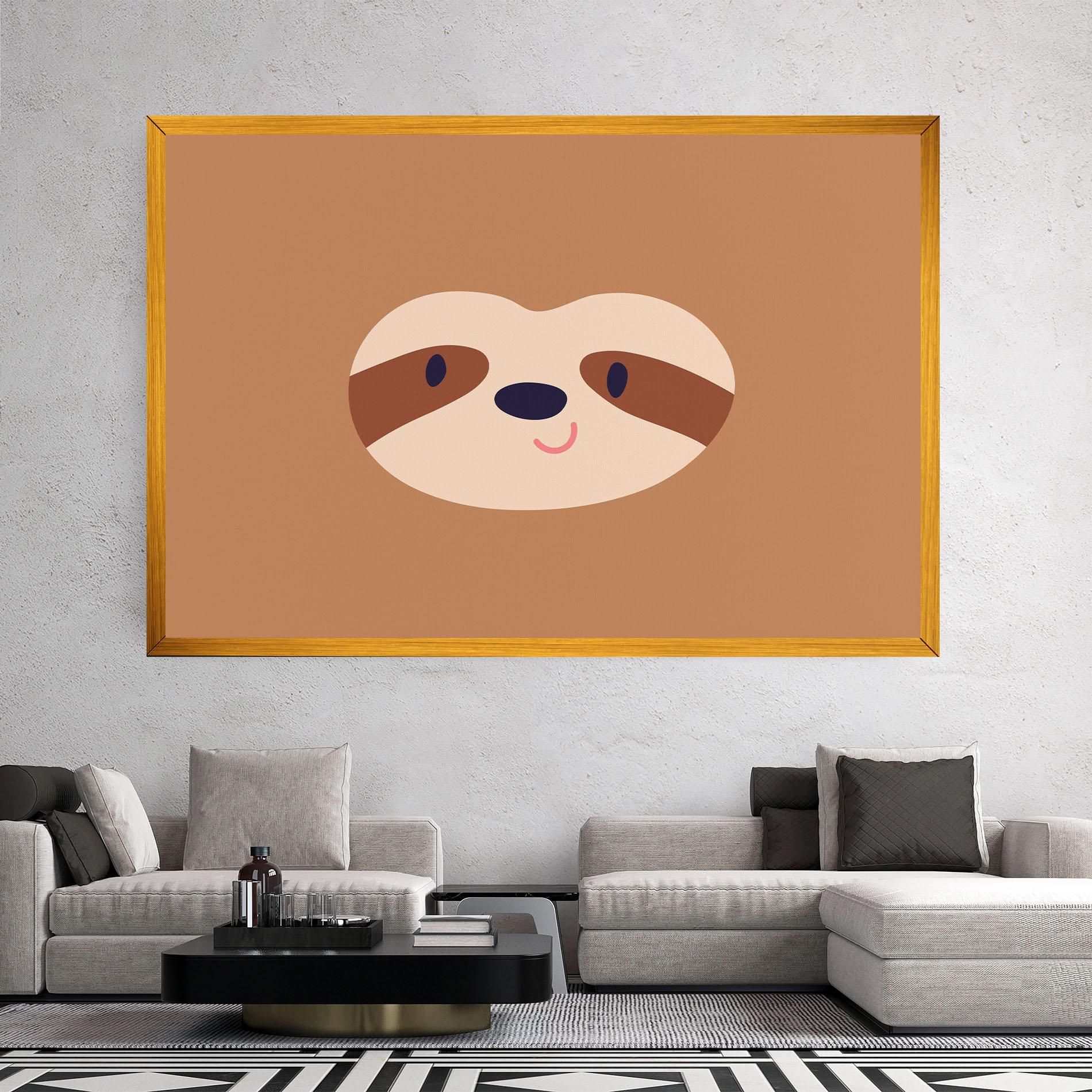 Leinwandbild Sloth Face Portrait mockup 2