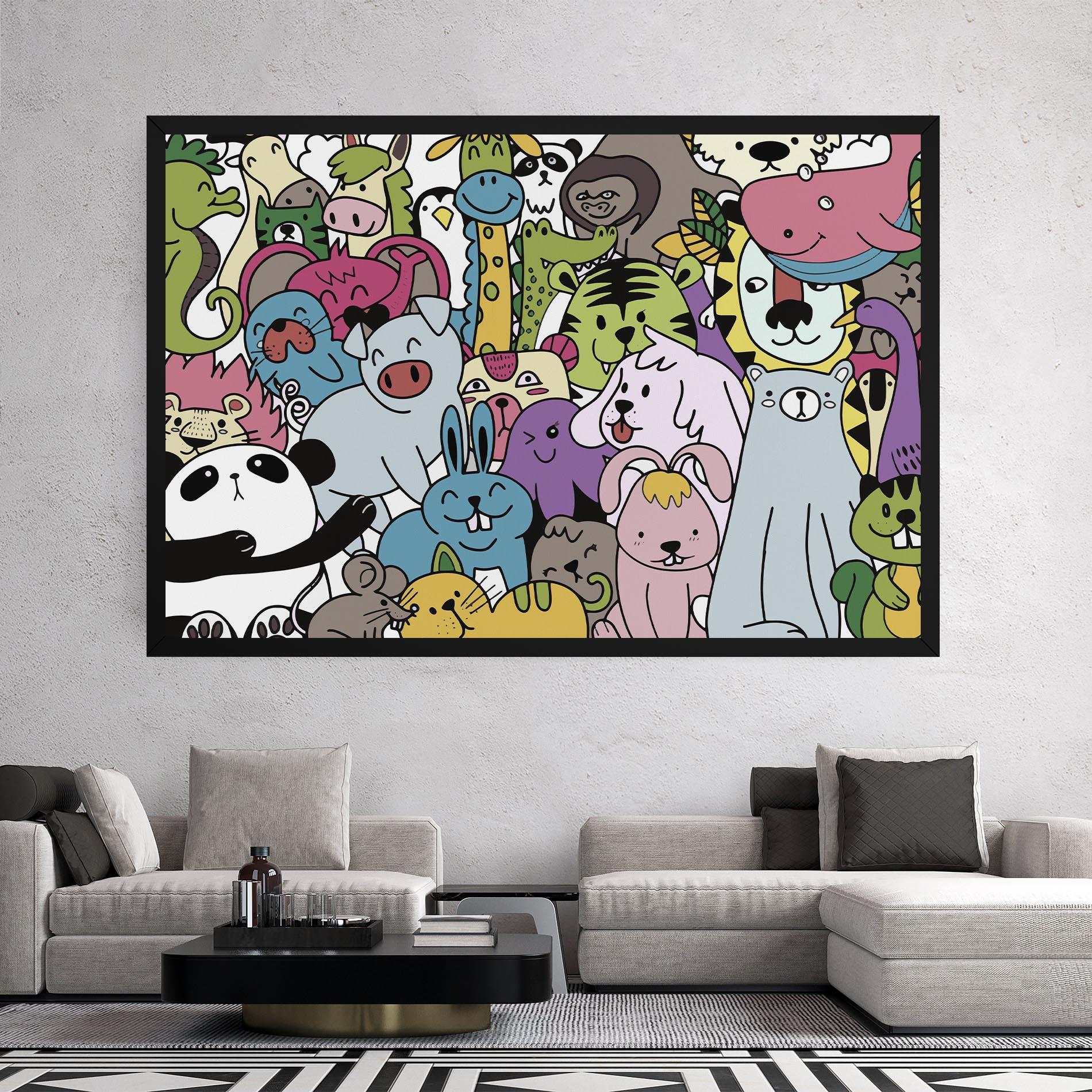 Leinwandbild Animals Cartoon mockup 2