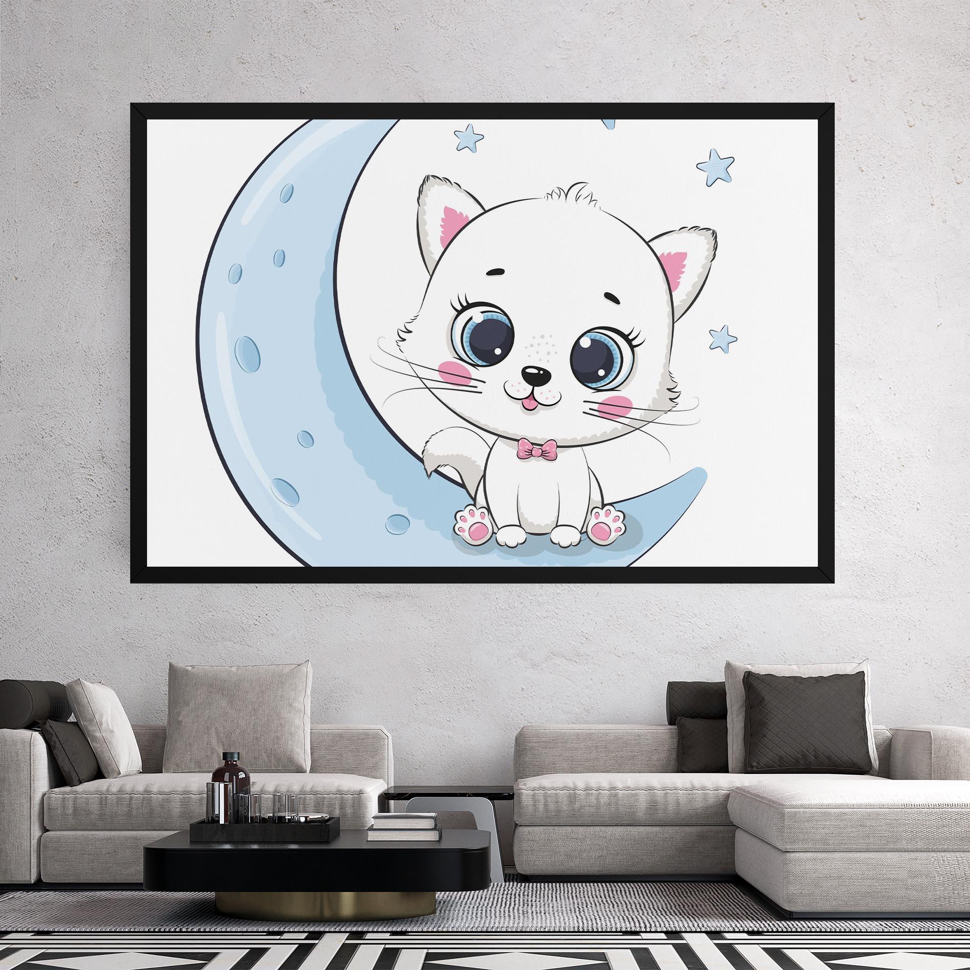 Leinwandbild Blue Moon Cat mockup 2