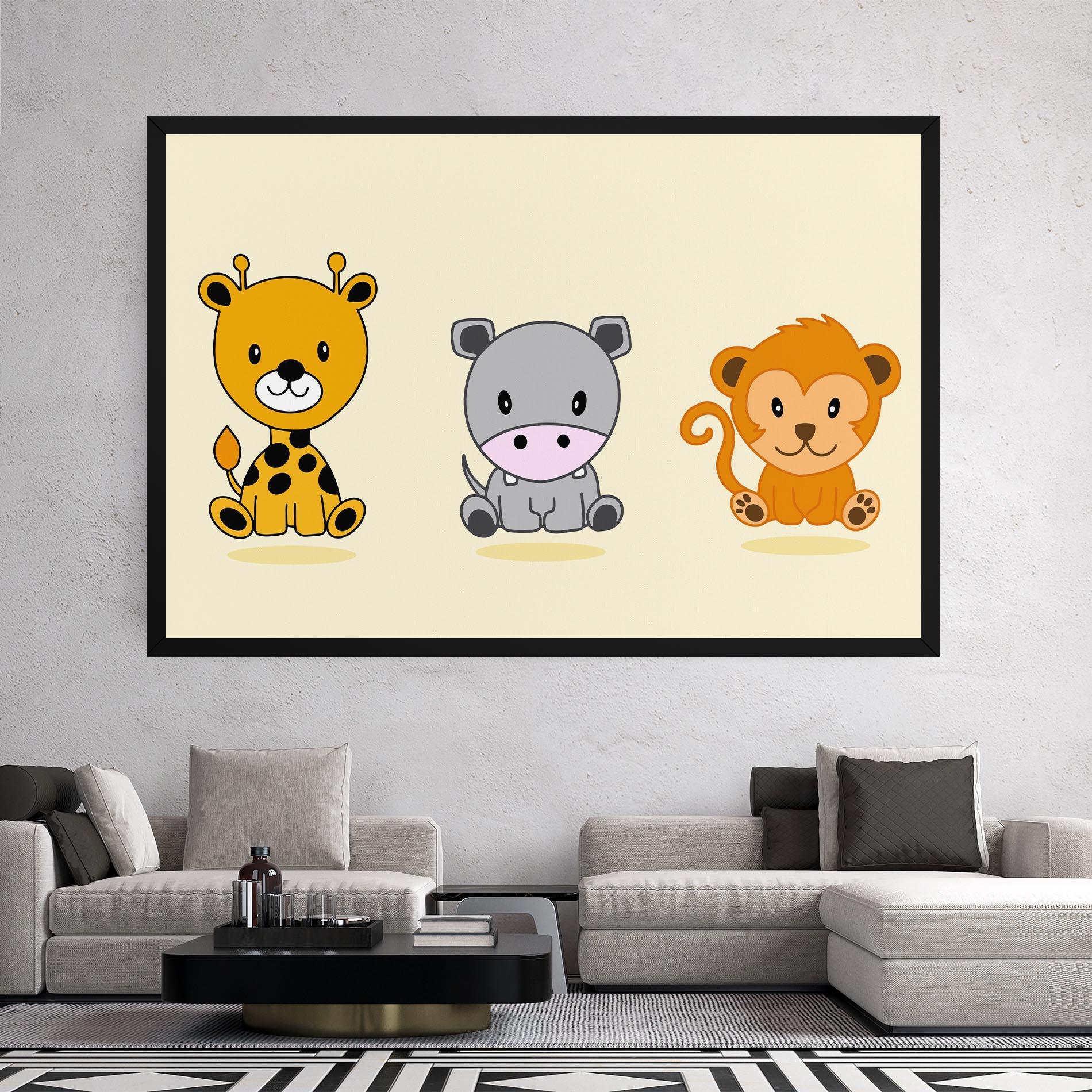 Leinwandbild Cream Animals mockup 2