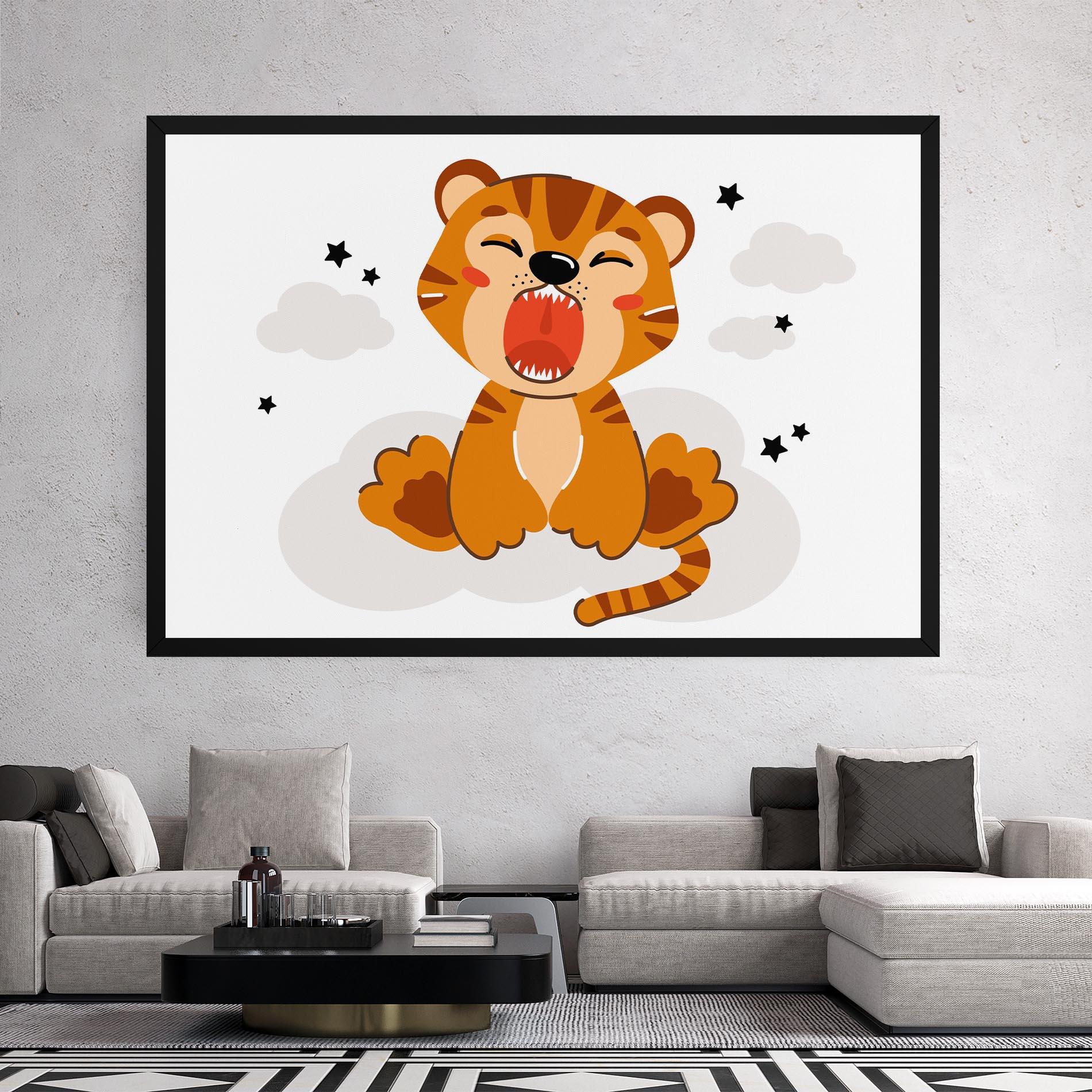 Leinwandbild Cute Sleepy Tiger mockup 2