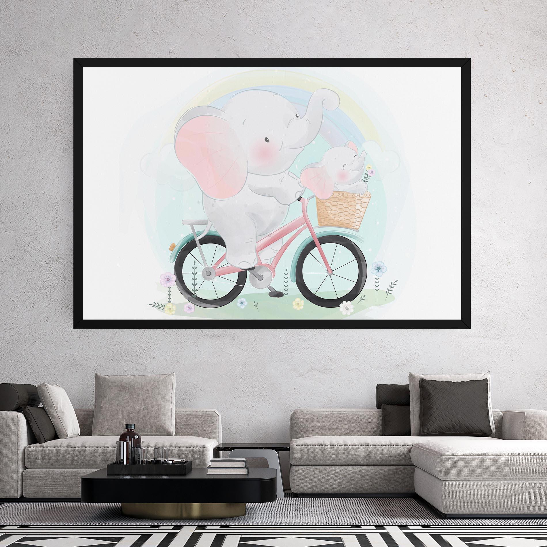 Leinwandbild Elephant Bike mockup 2