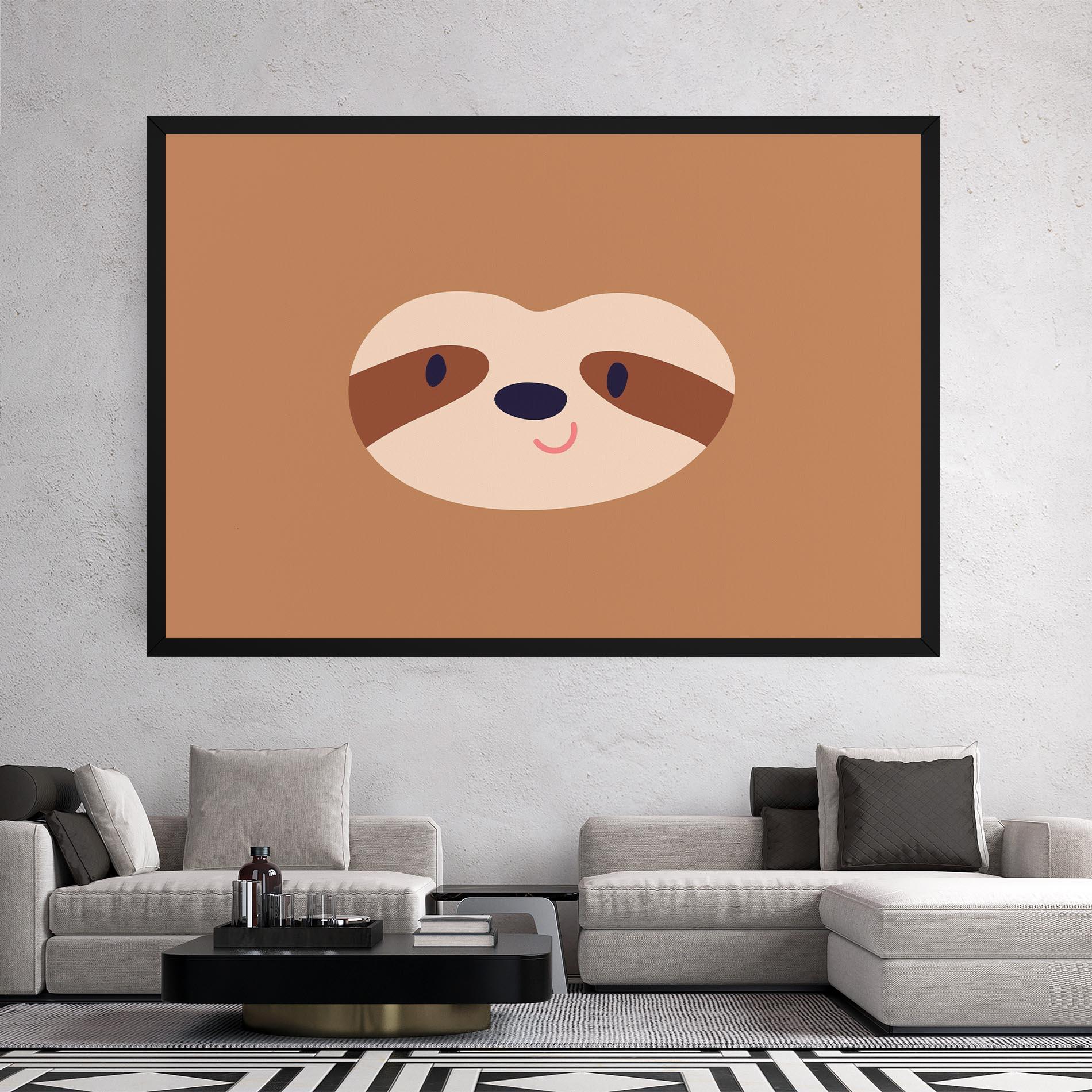 Leinwandbild Sloth Face Portrait mockup 2