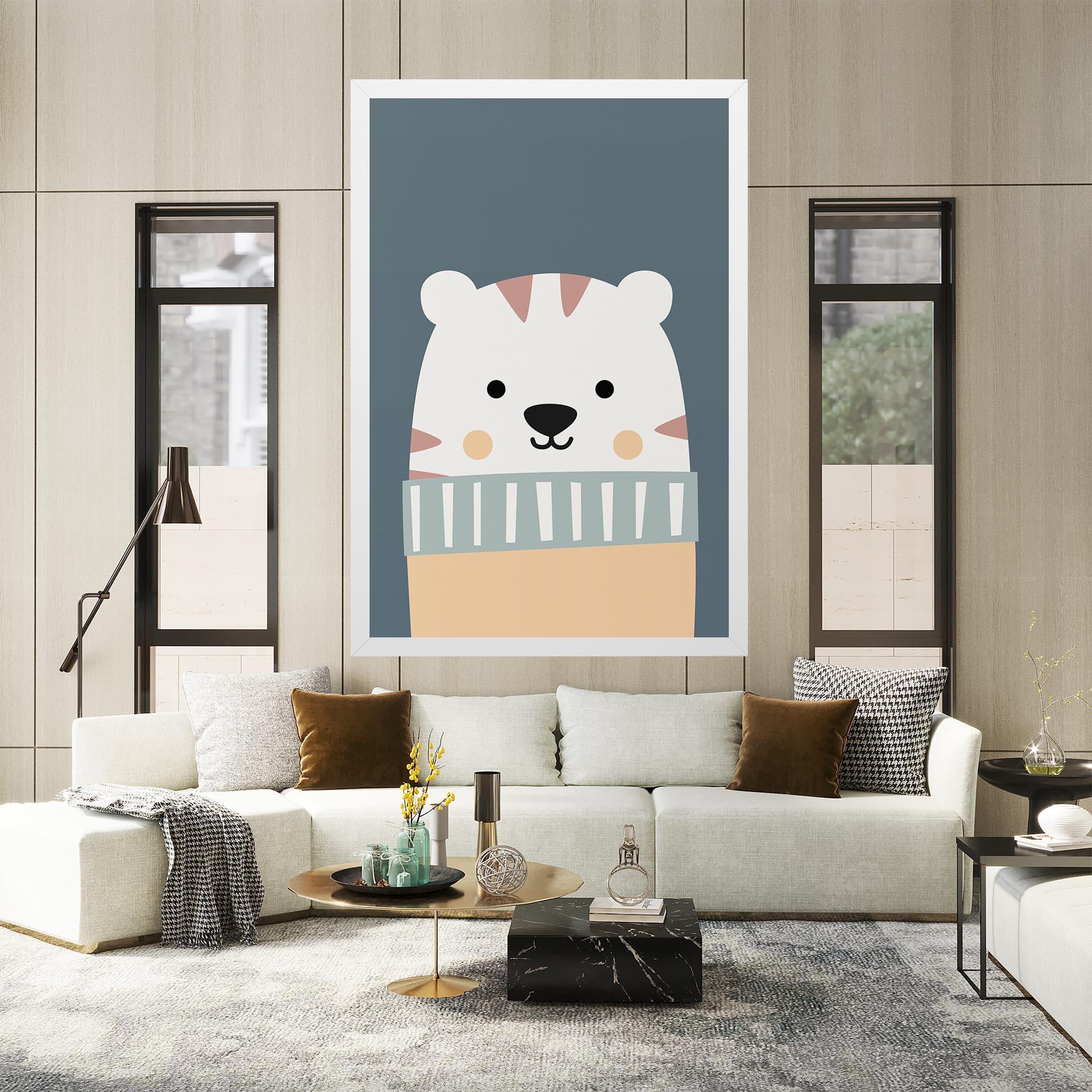 Leinwandbild Cute White Tiger mockup 2