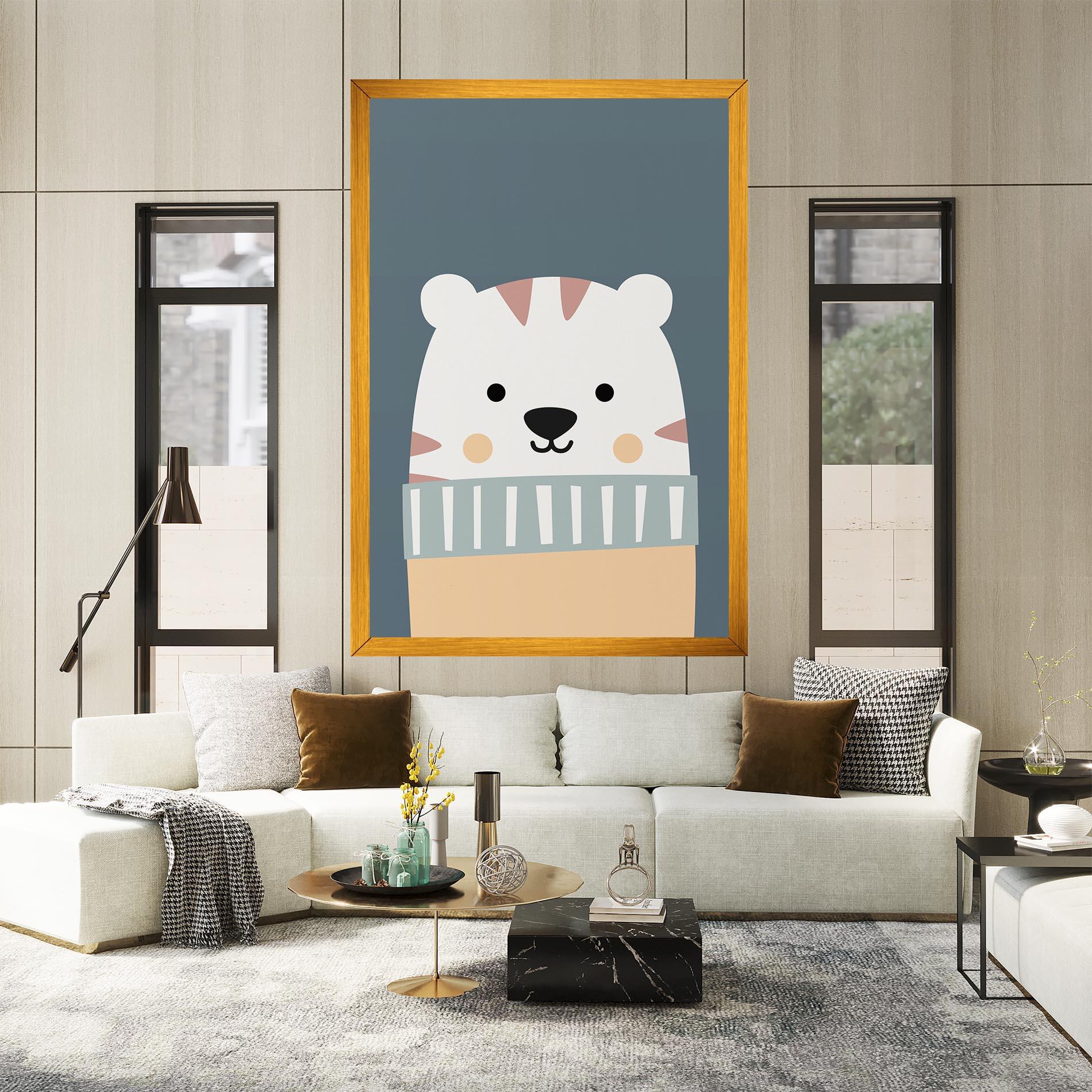 Leinwandbild Cute White Tiger mockup 2