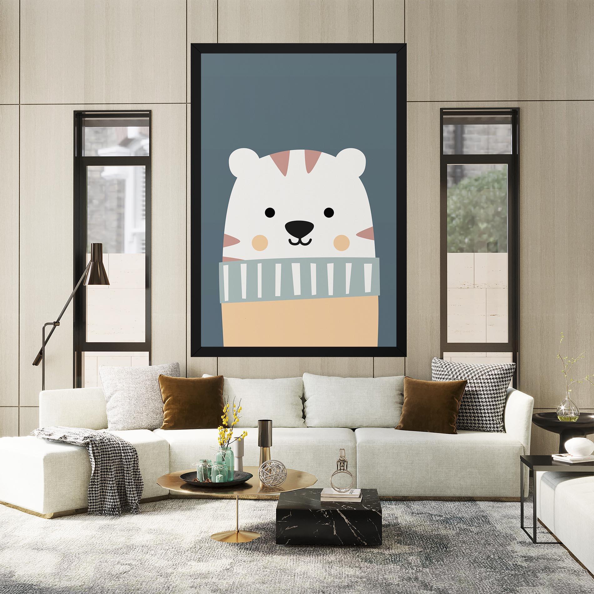 Leinwandbild Cute White Tiger mockup 2