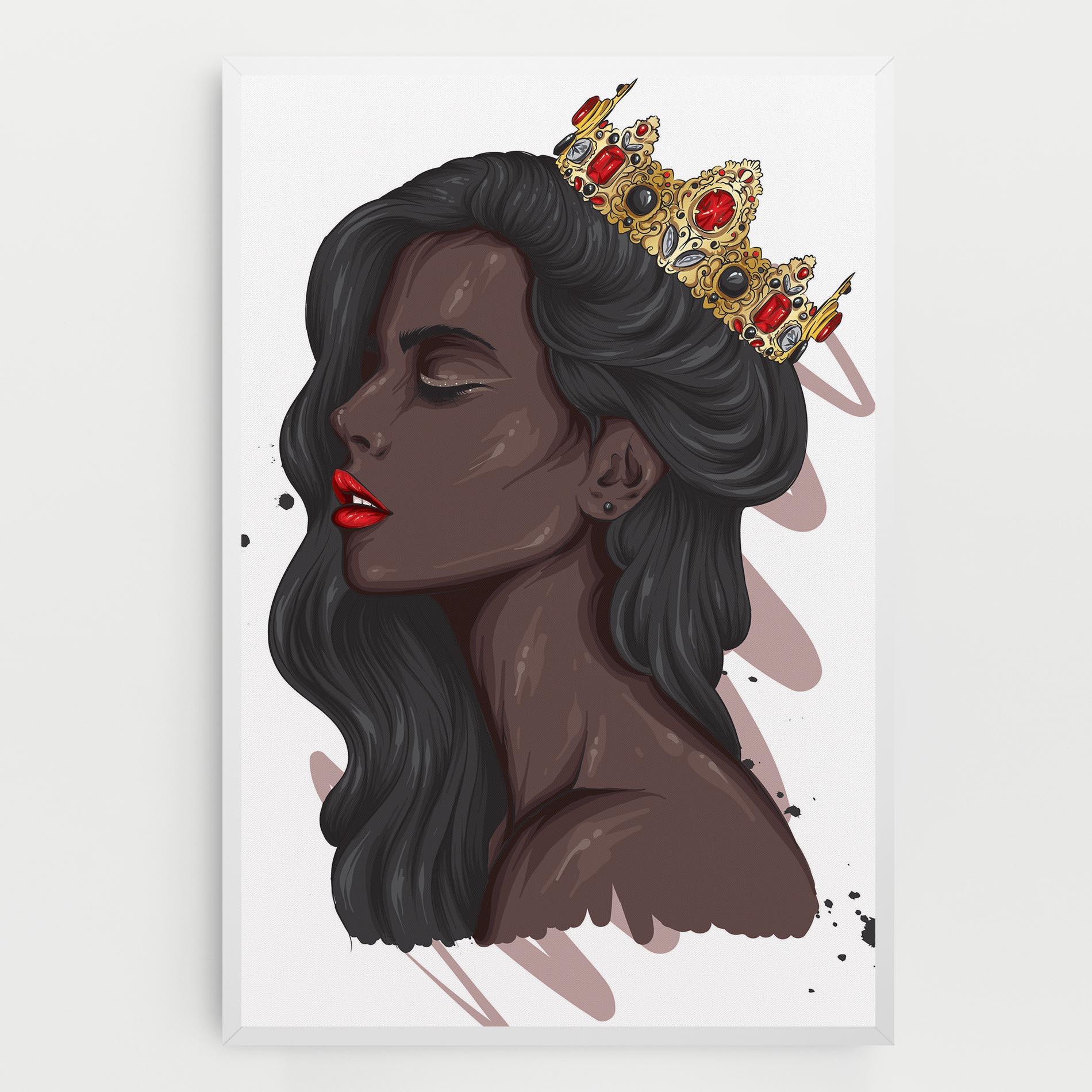 Leinwandbild Black Woman With Crown mockup 0