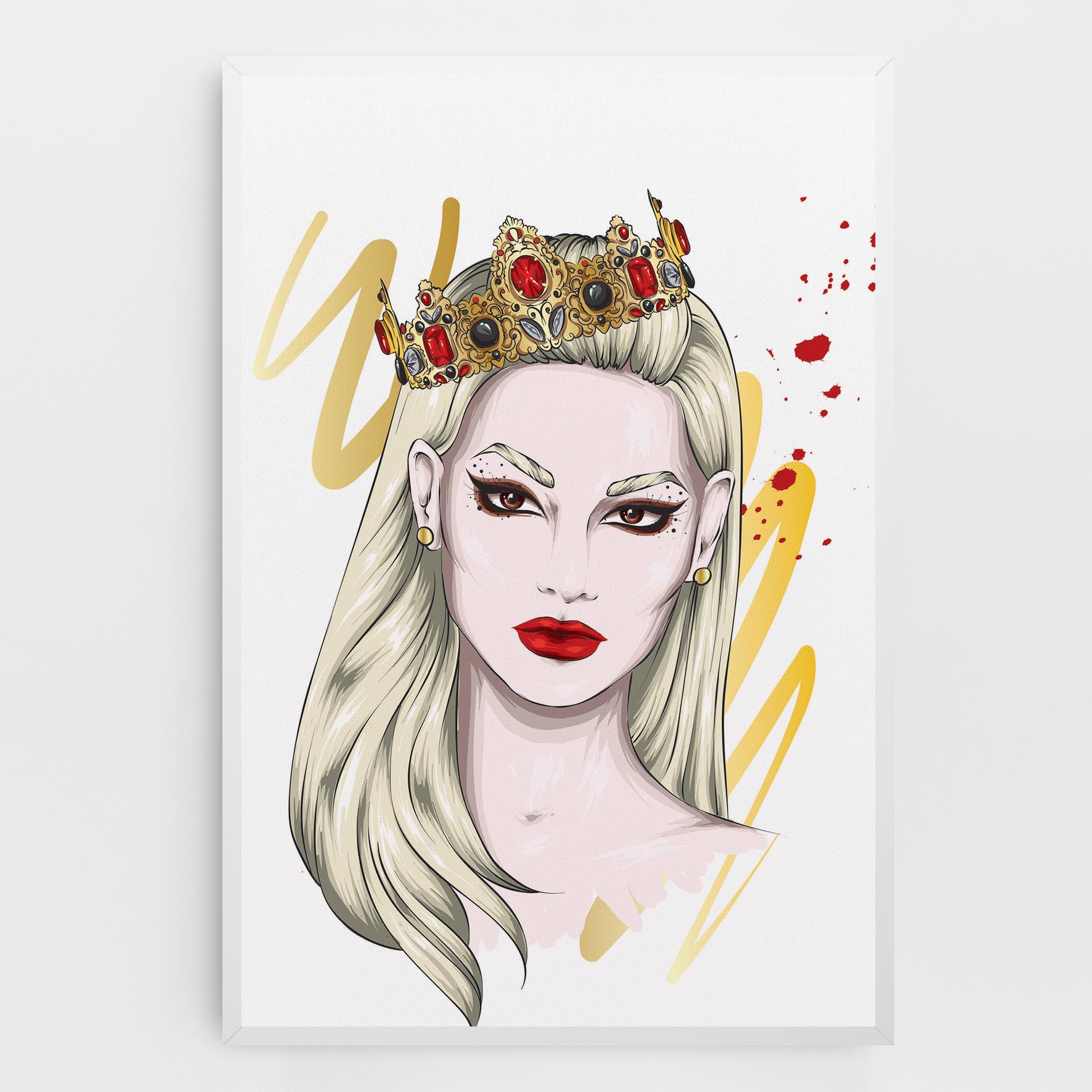 Leinwandbild Gold Crown Woman mockup 0