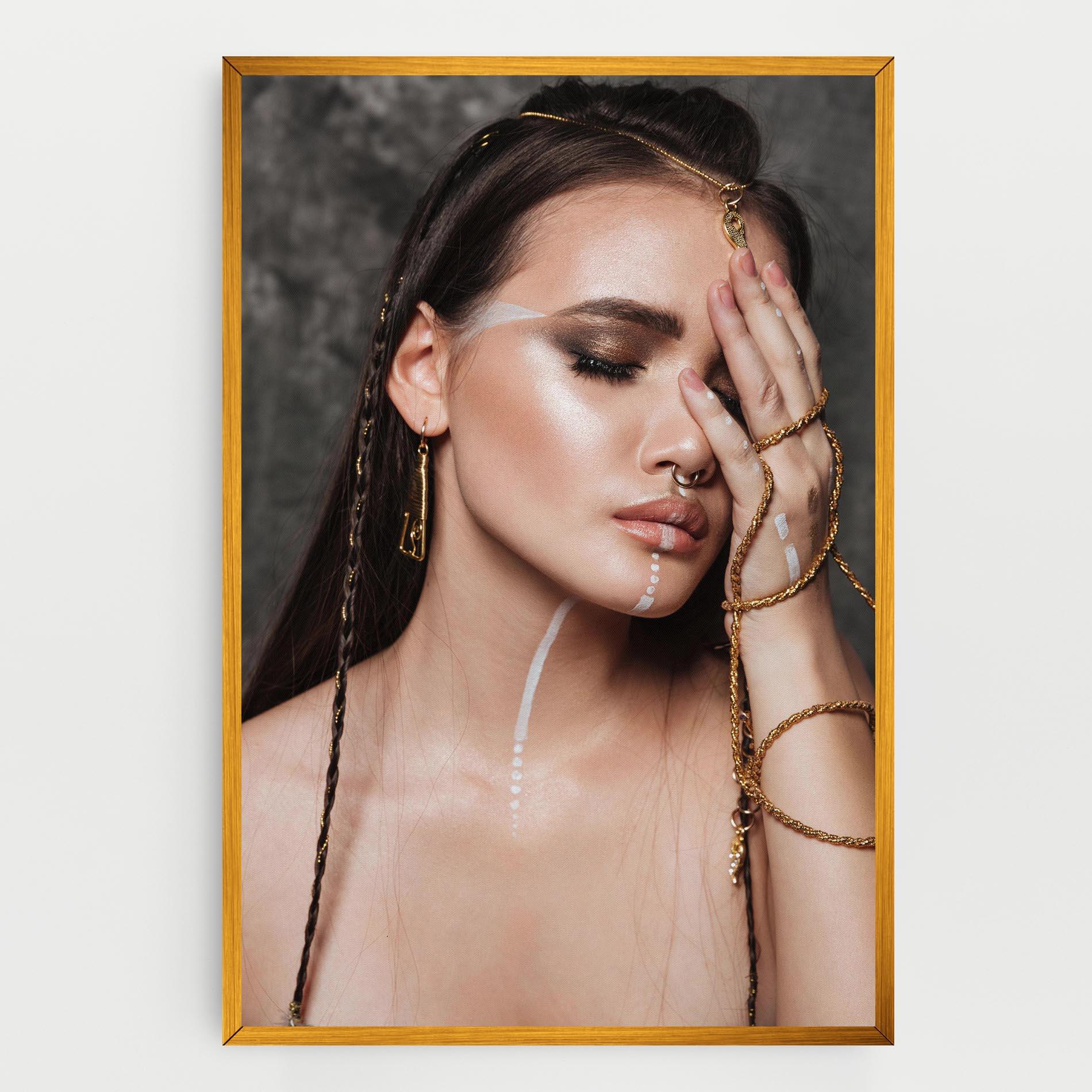 Leinwandbild Gold Hand Accessory mockup 0