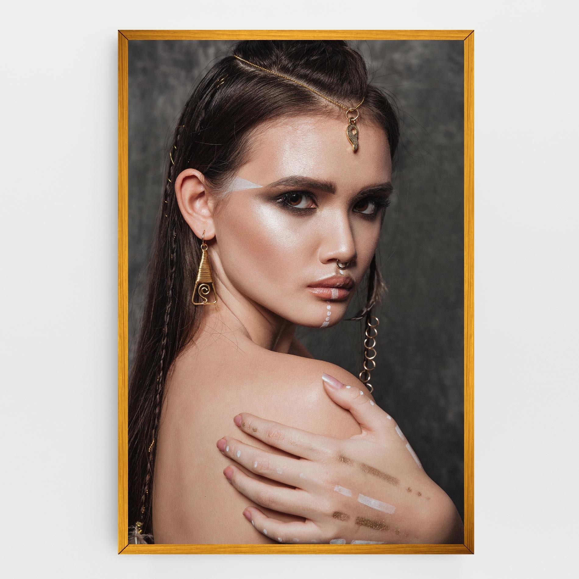 Leinwandbild Gold Triangle Earring mockup 0