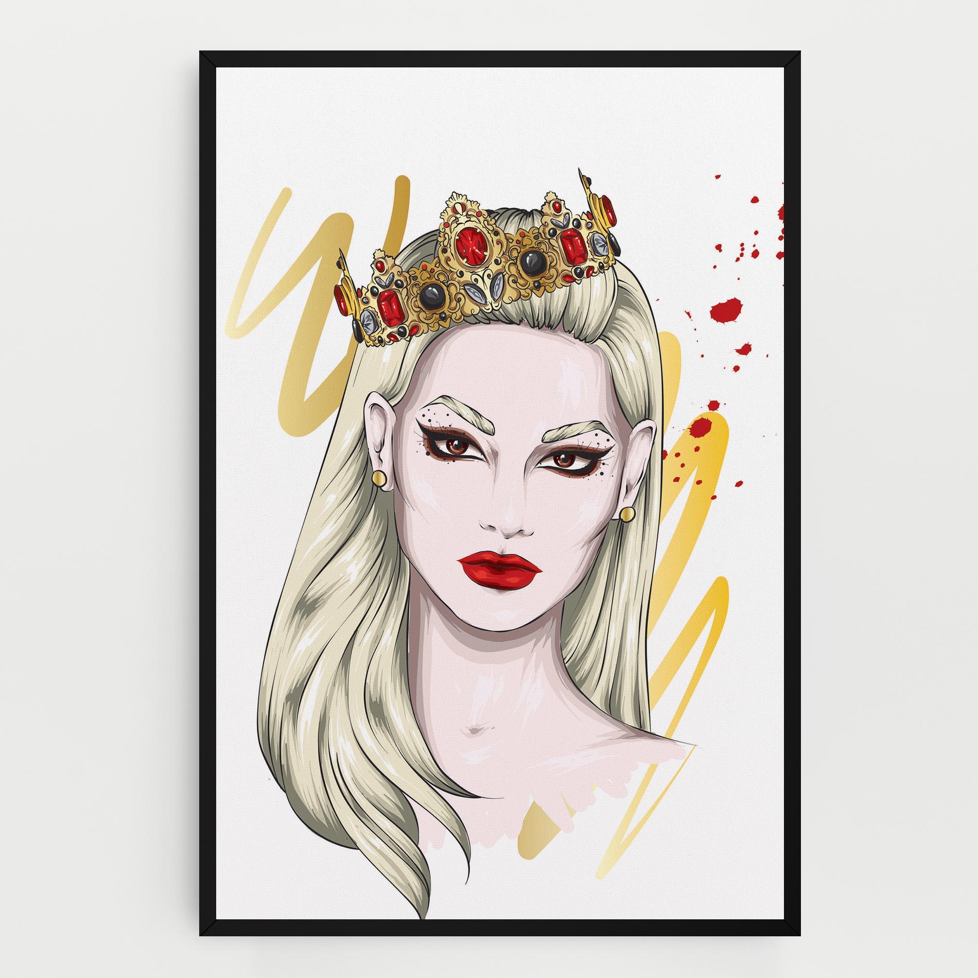 Leinwandbild Gold Crown Woman mockup 0