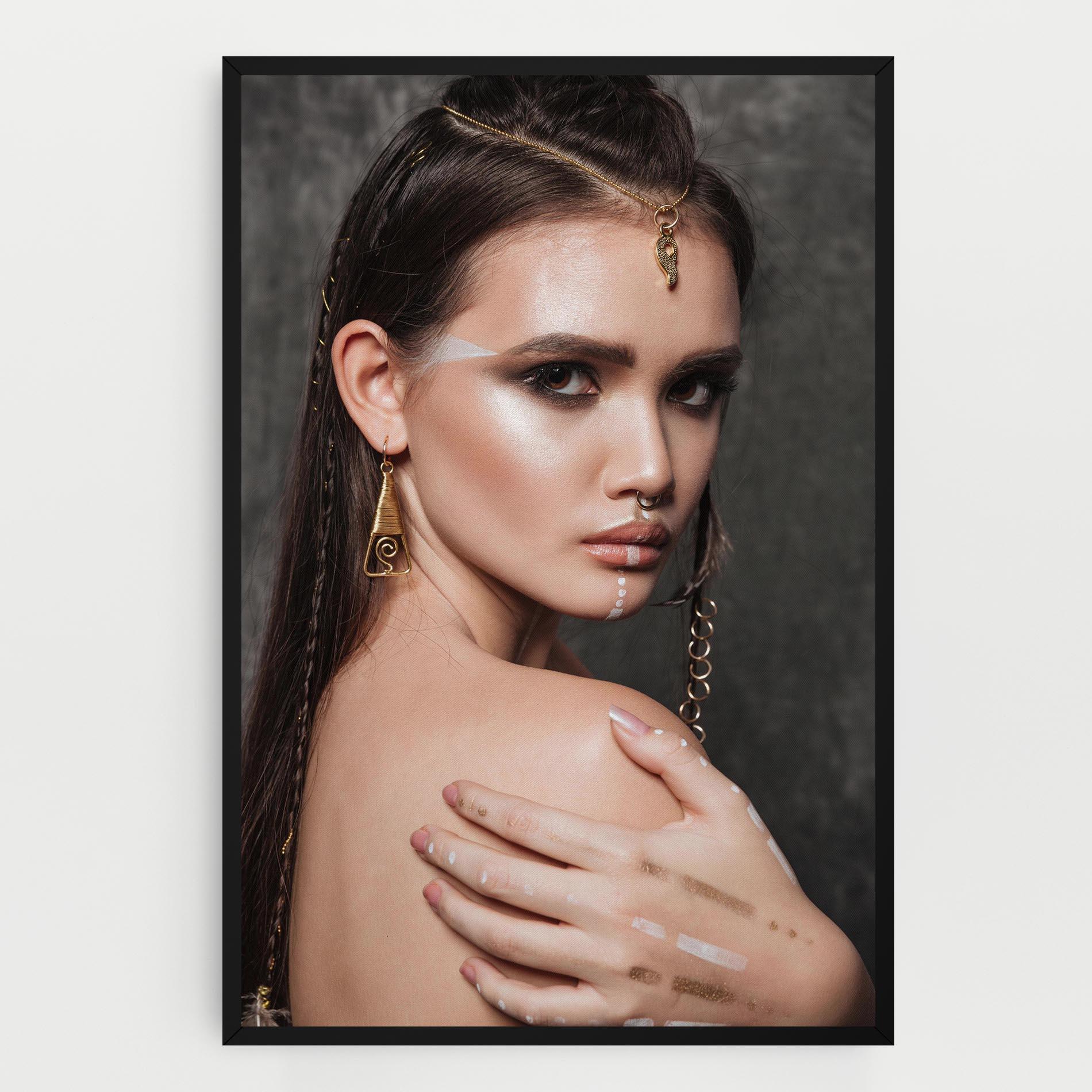 Leinwandbild Gold Triangle Earring mockup 0