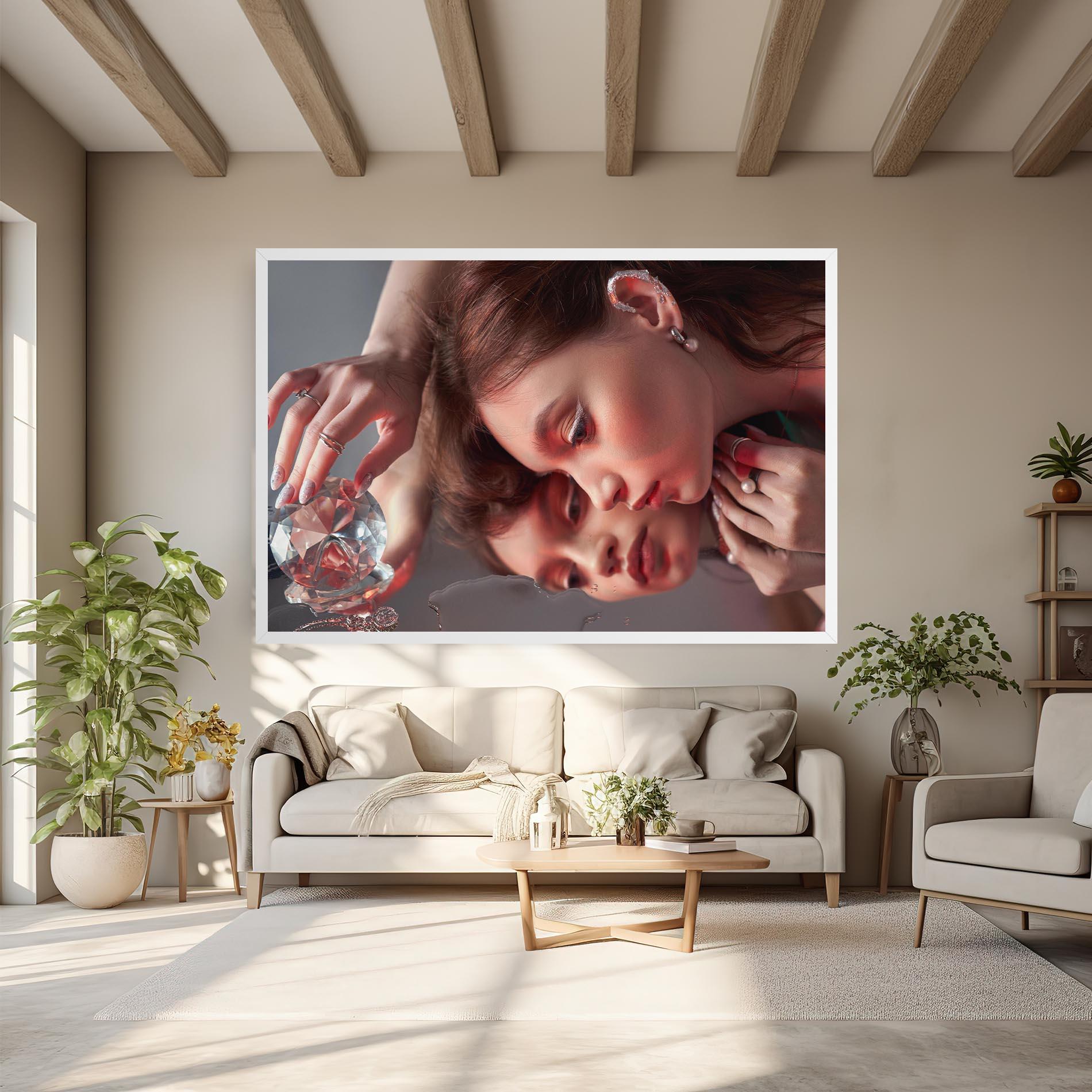 Leinwandbild Big Diamond Hand mockup 6