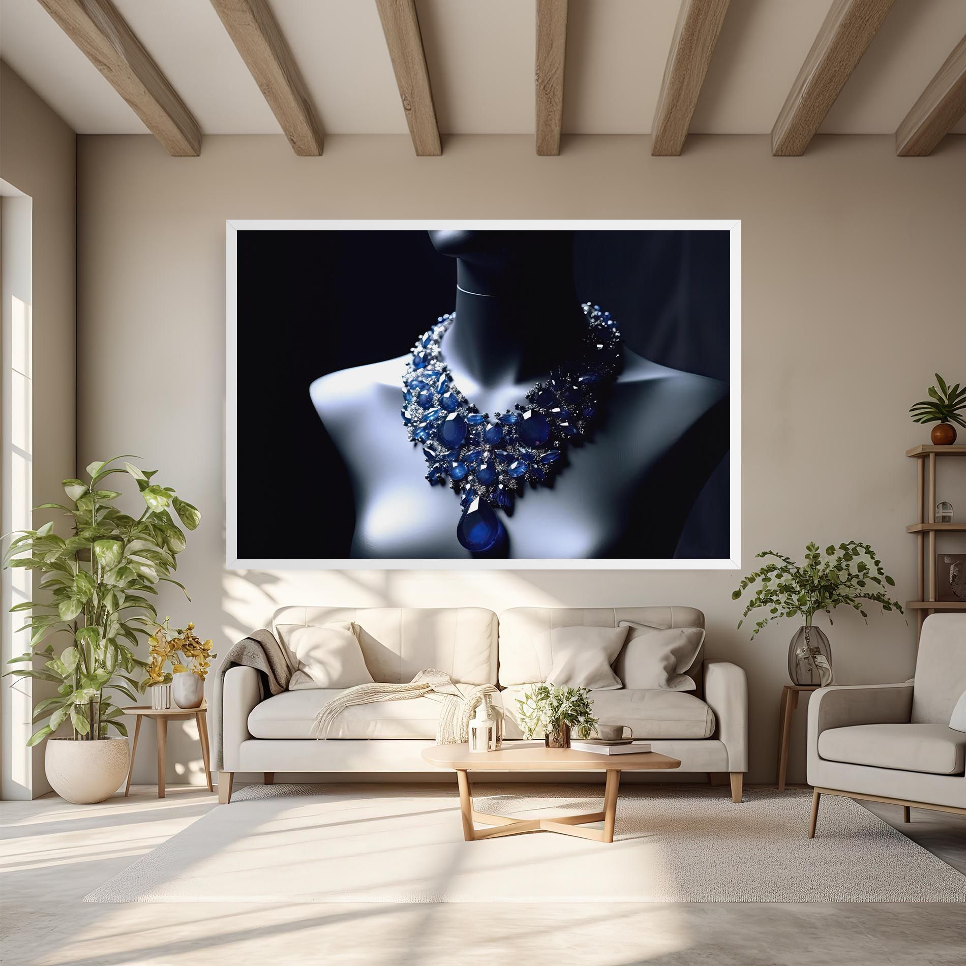 Blue Diamonds Necklace mockup 6