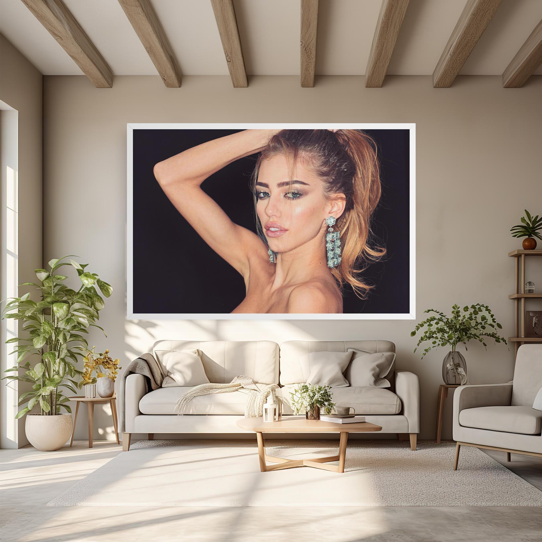 Leinwandbild Flower Earrings mockup 6