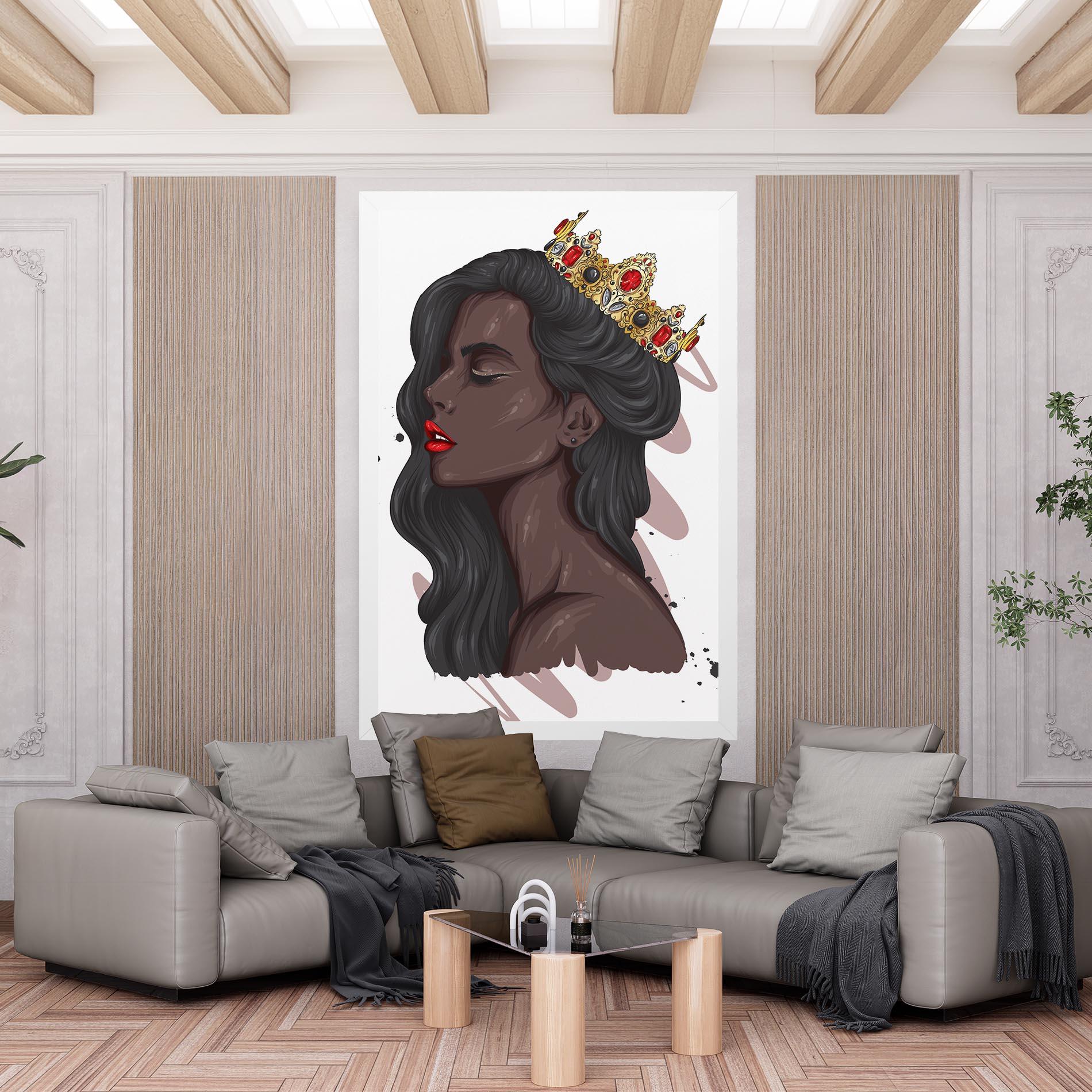 Leinwandbild Black Woman With Crown mockup 6