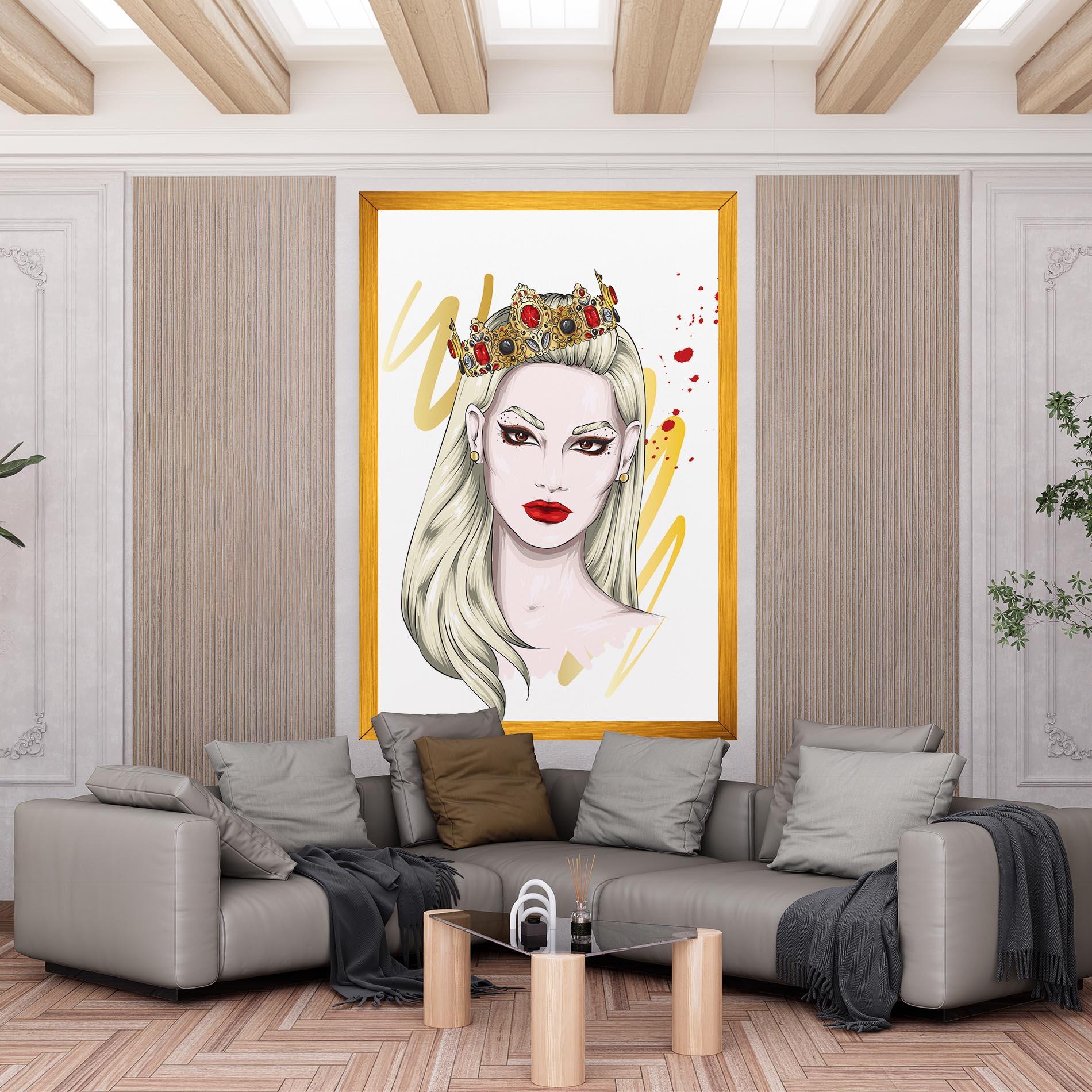 Leinwandbild Gold Crown Woman mockup 6