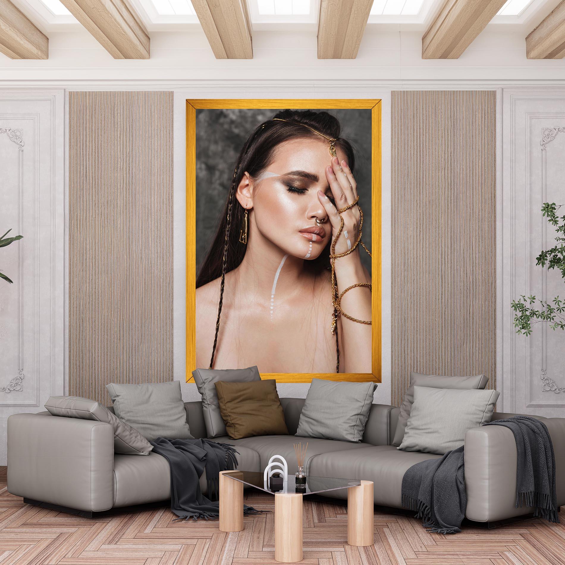 Leinwandbild Gold Hand Accessory mockup 6