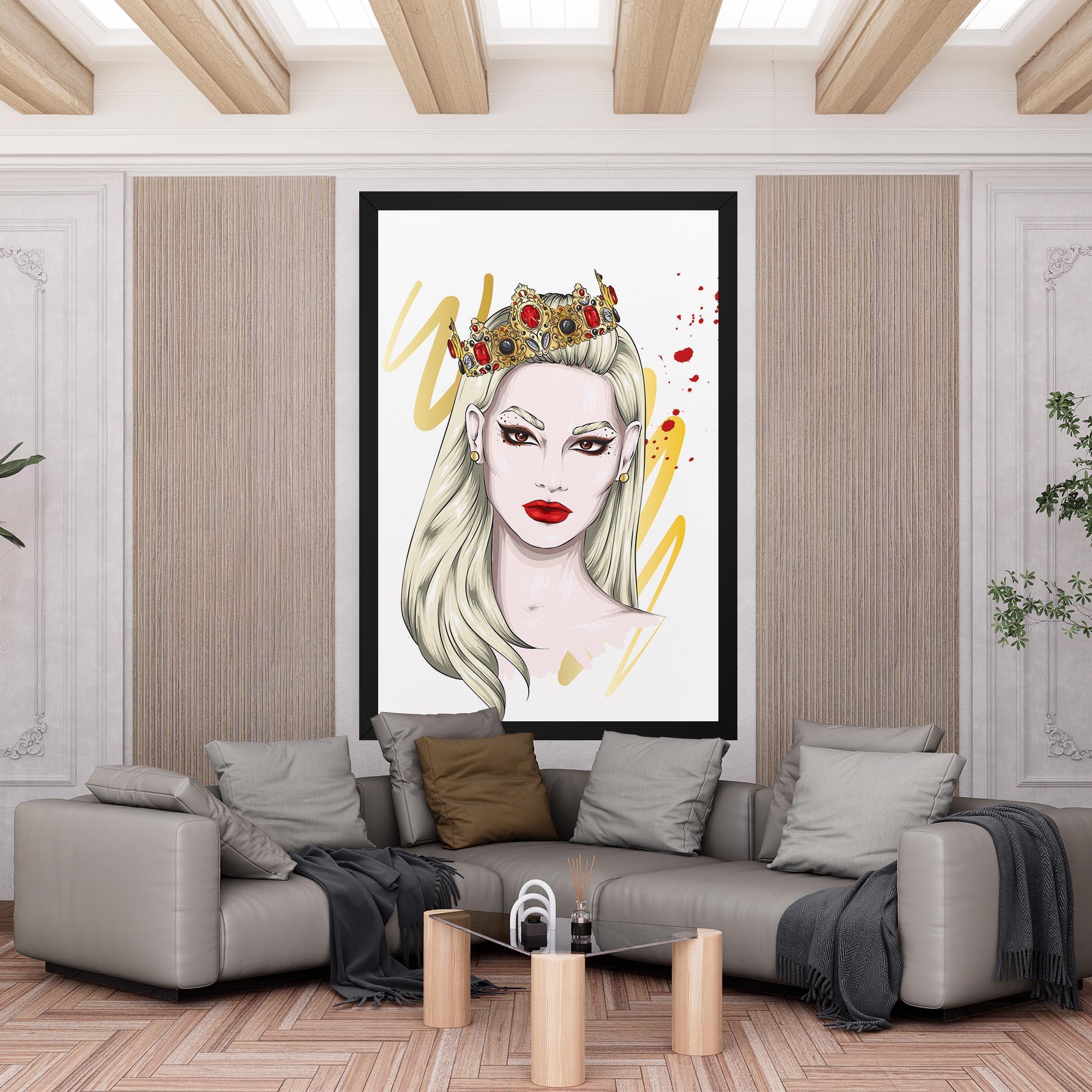 Leinwandbild Gold Crown Woman mockup 6