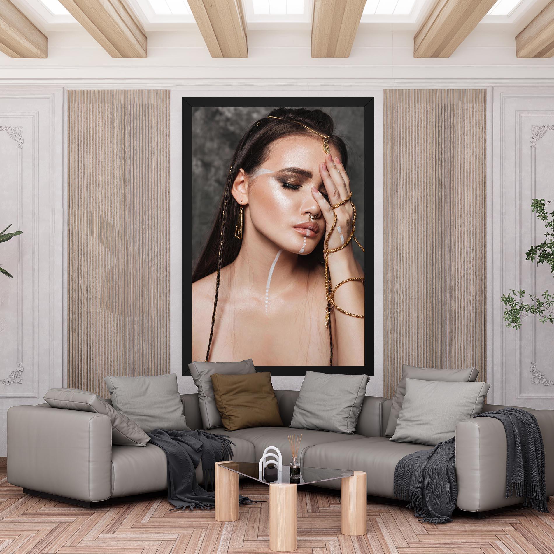 Leinwandbild Gold Hand Accessory mockup 6