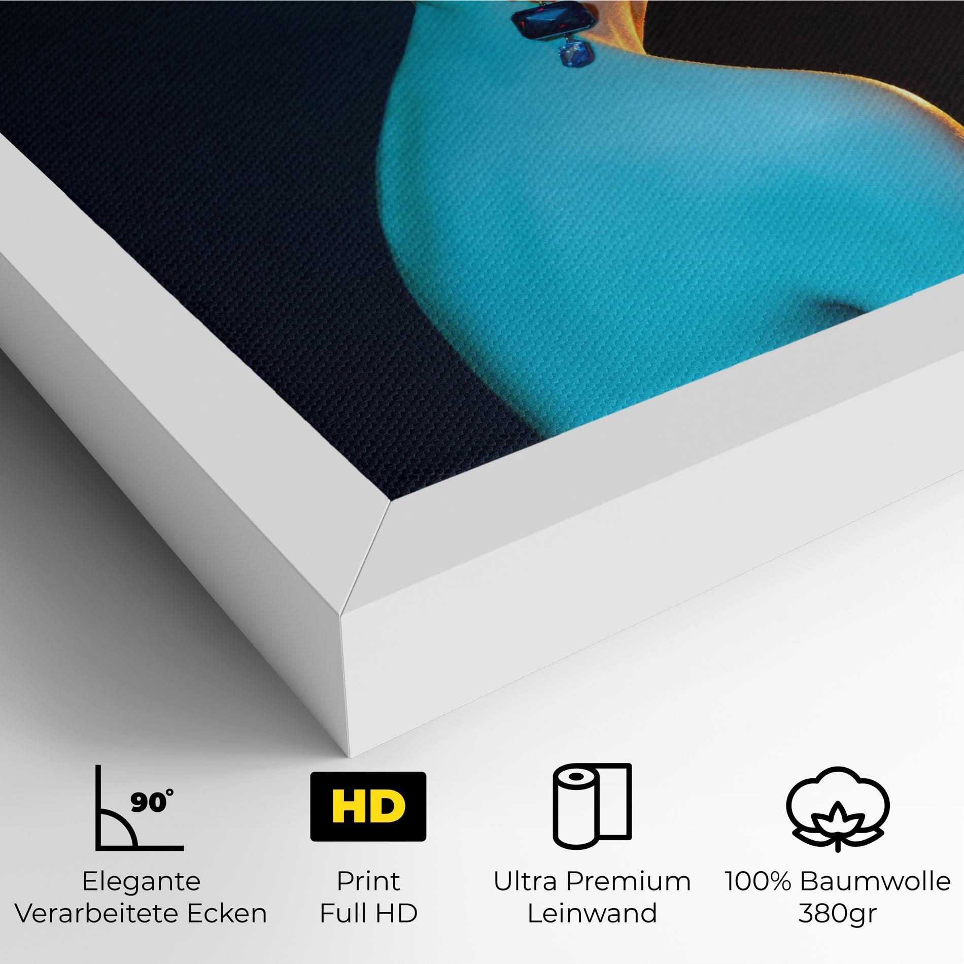 Leinwandbild Blue Light Earring mockup 4