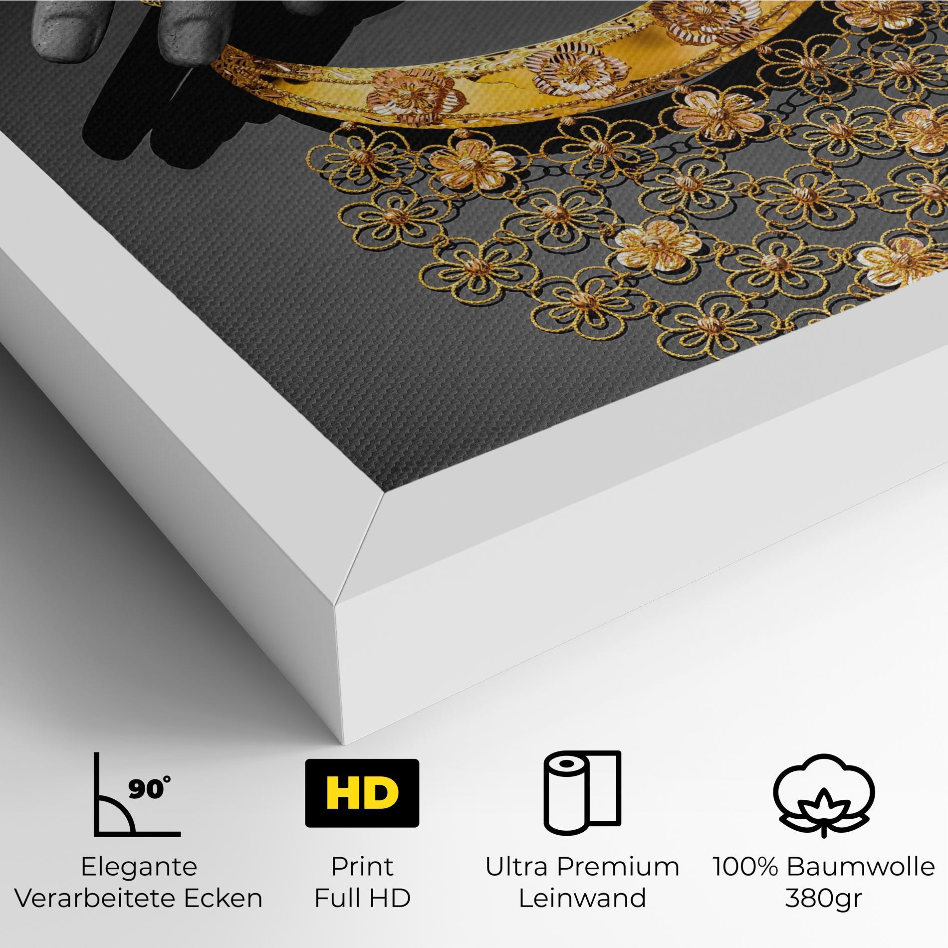 Leinwandbild Golden Jewelery Set mockup 4