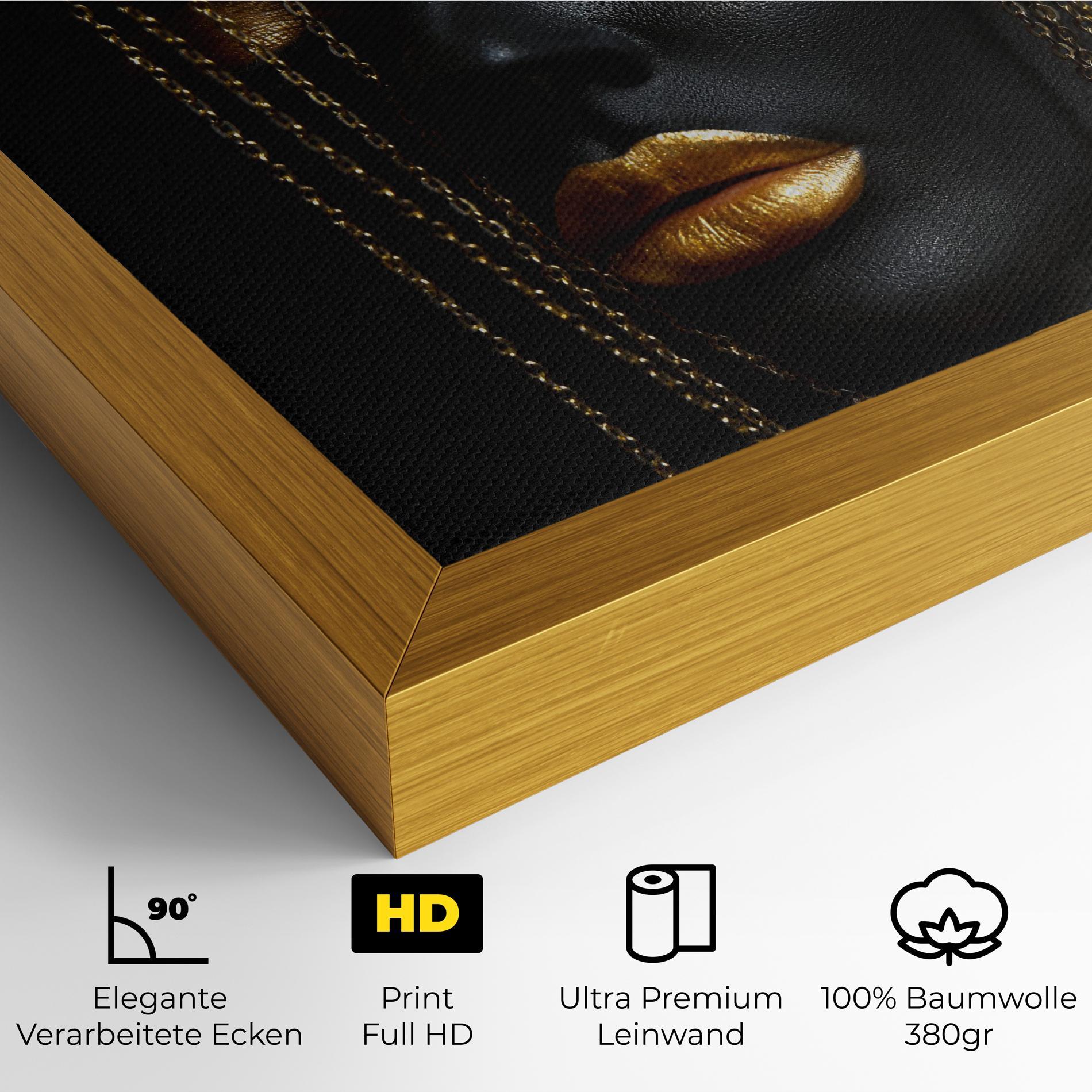 Leinwandbild Black Gold Chain Makeup mockup 4