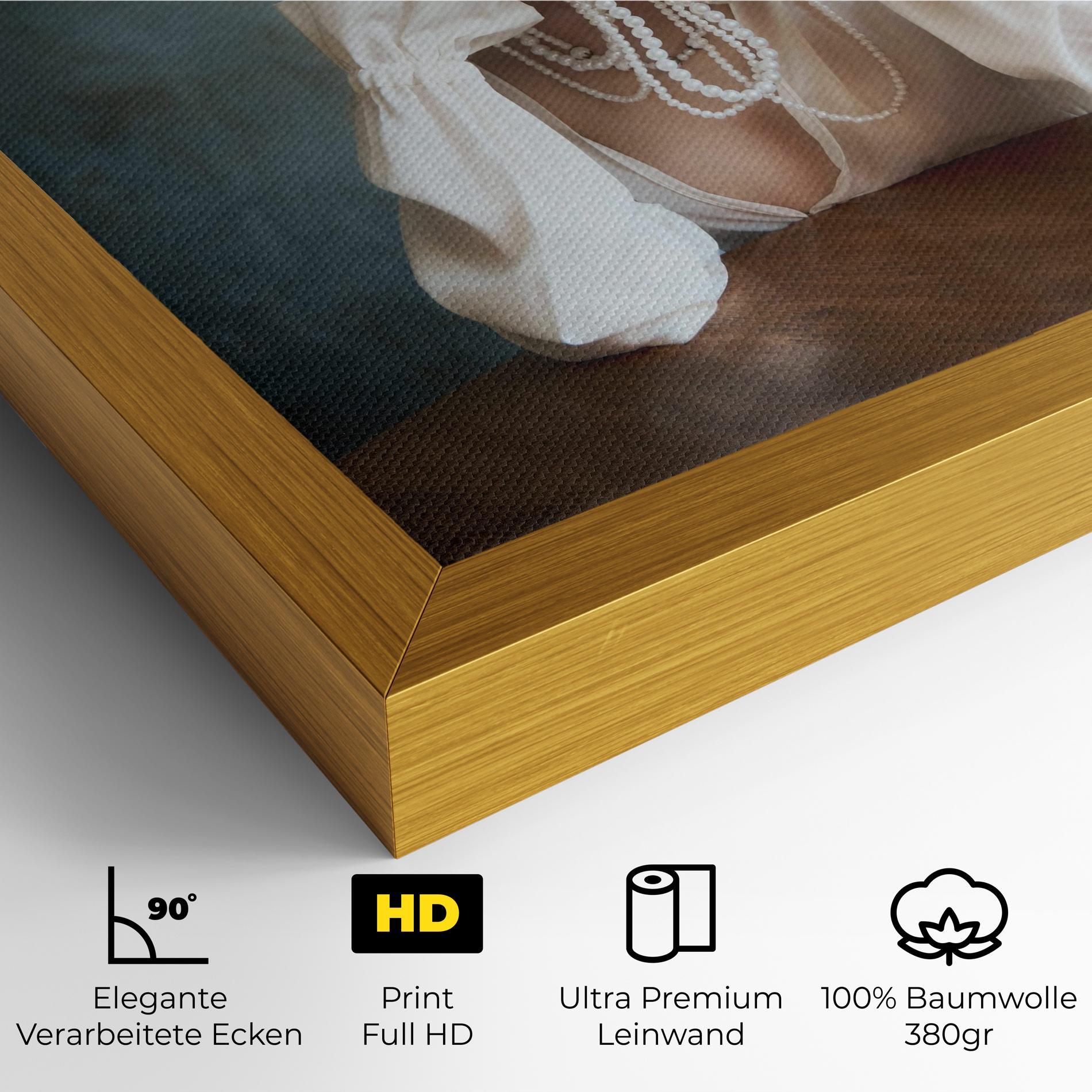 Leinwandbild Girl White Pearls mockup 4