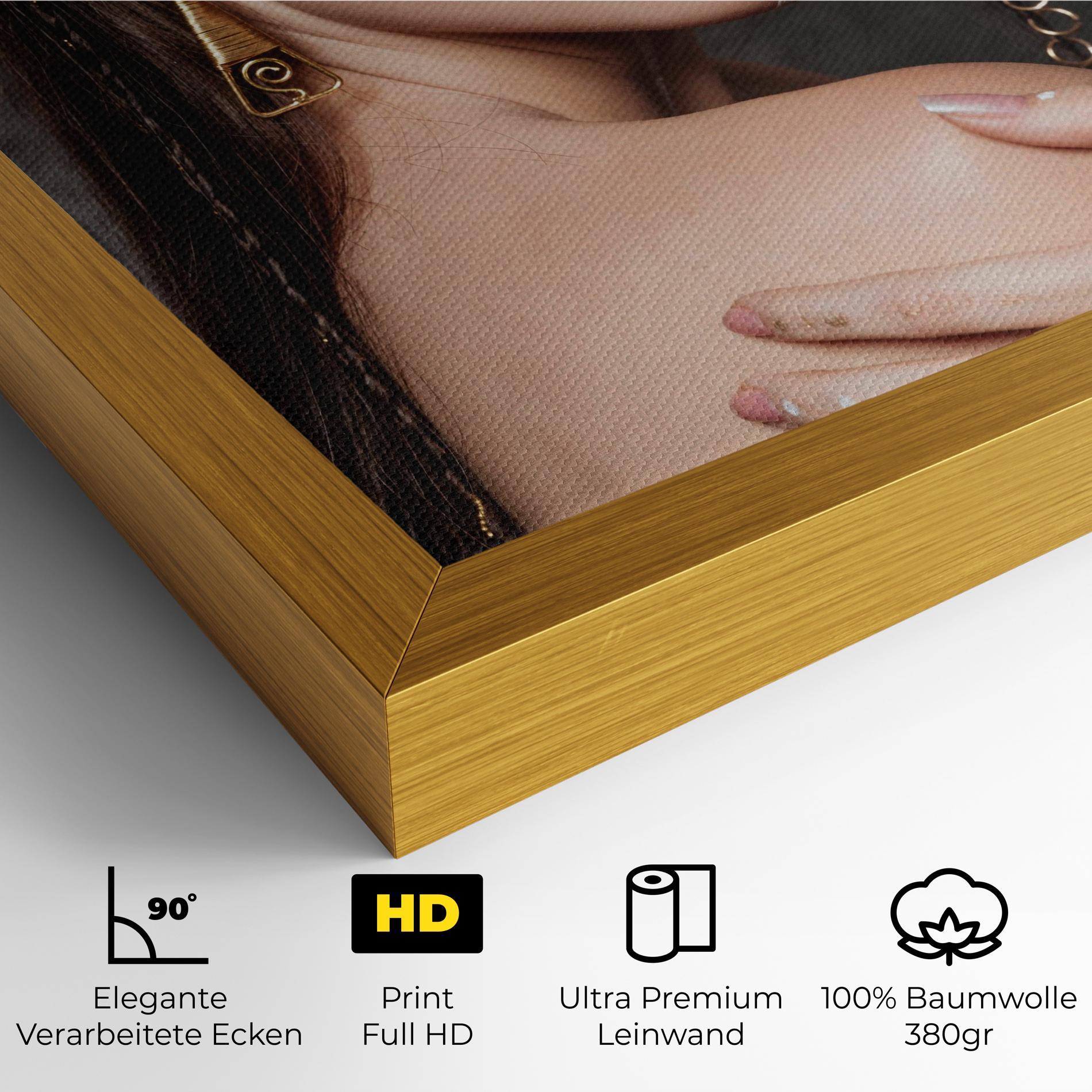 Leinwandbild Gold Triangle Earring mockup 4