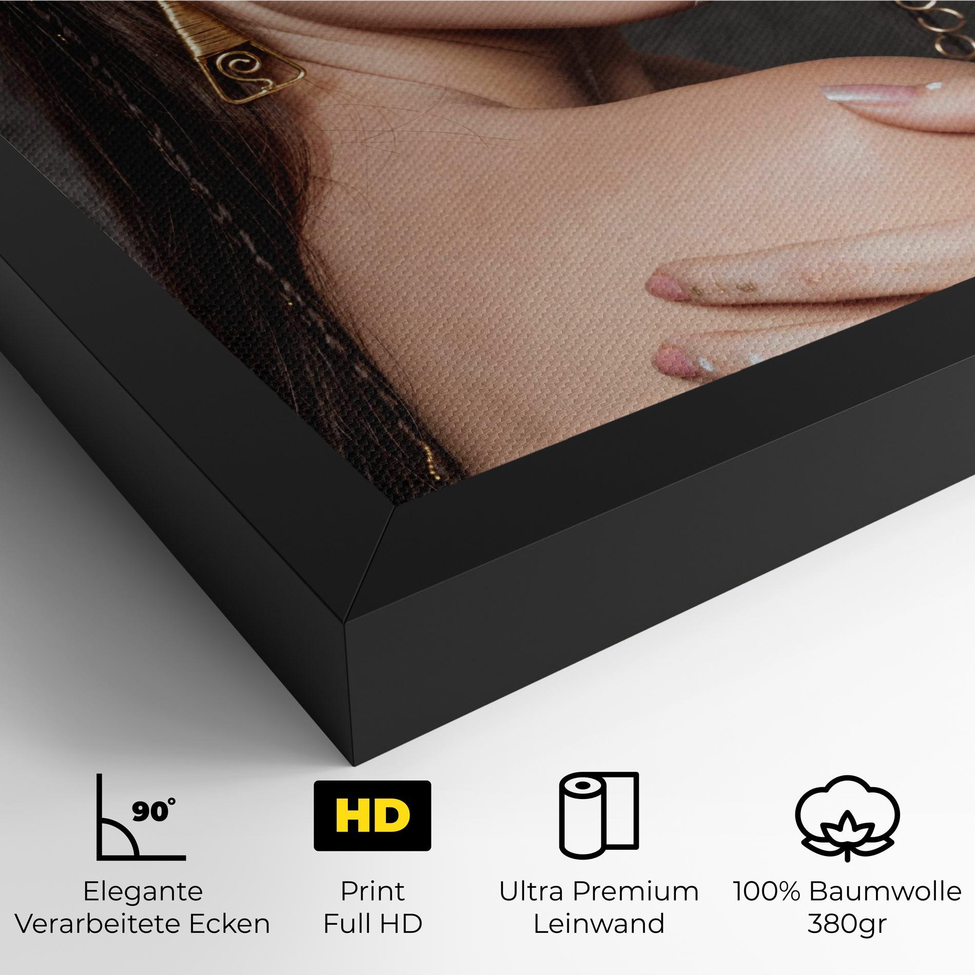 Leinwandbild Gold Triangle Earring mockup 4