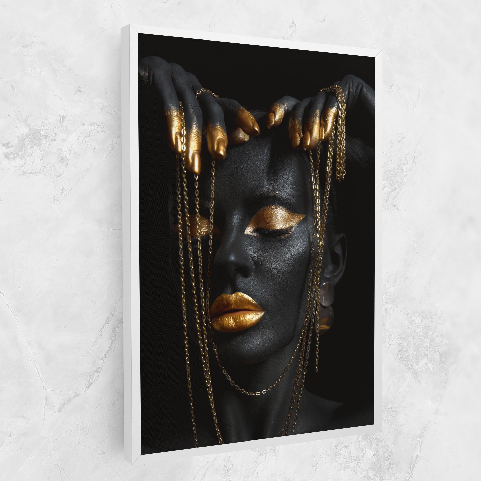 Leinwandbild Black Gold Chain Makeup mockup 1