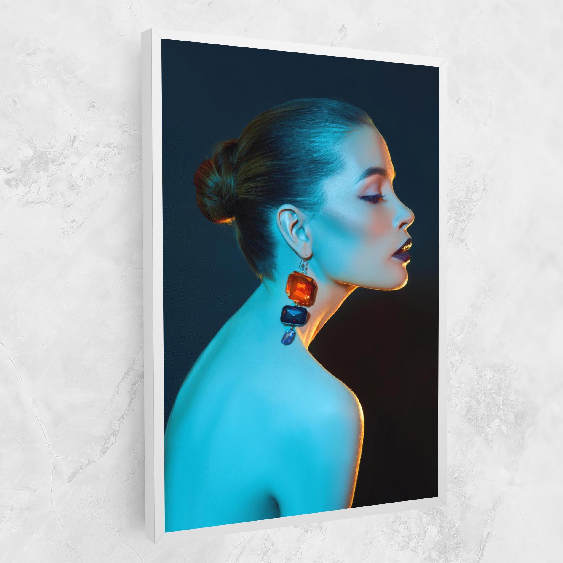 Leinwandbild Blue Light Earring mockup 1