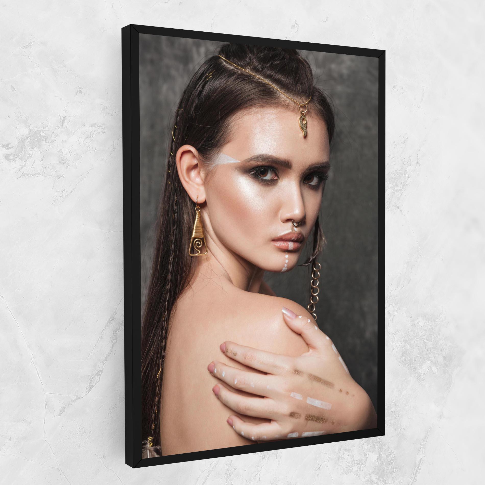 Leinwandbild Gold Triangle Earring mockup 1