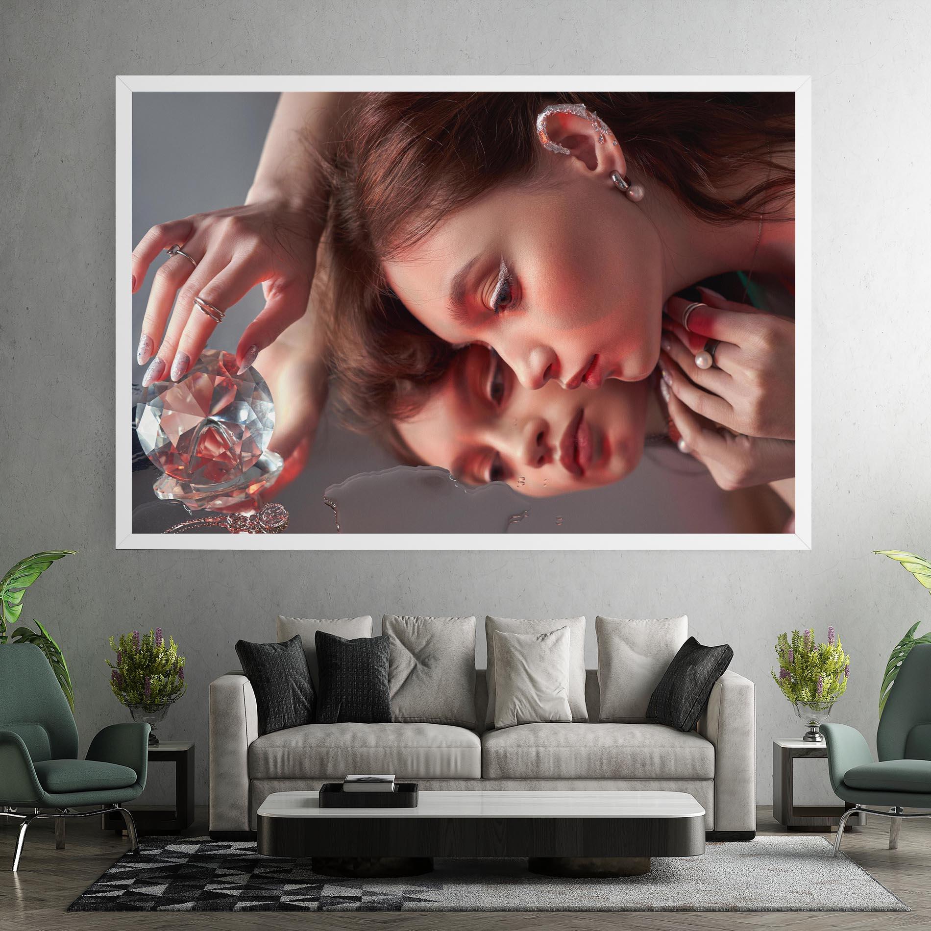 Leinwandbild Big Diamond Hand mockup 7