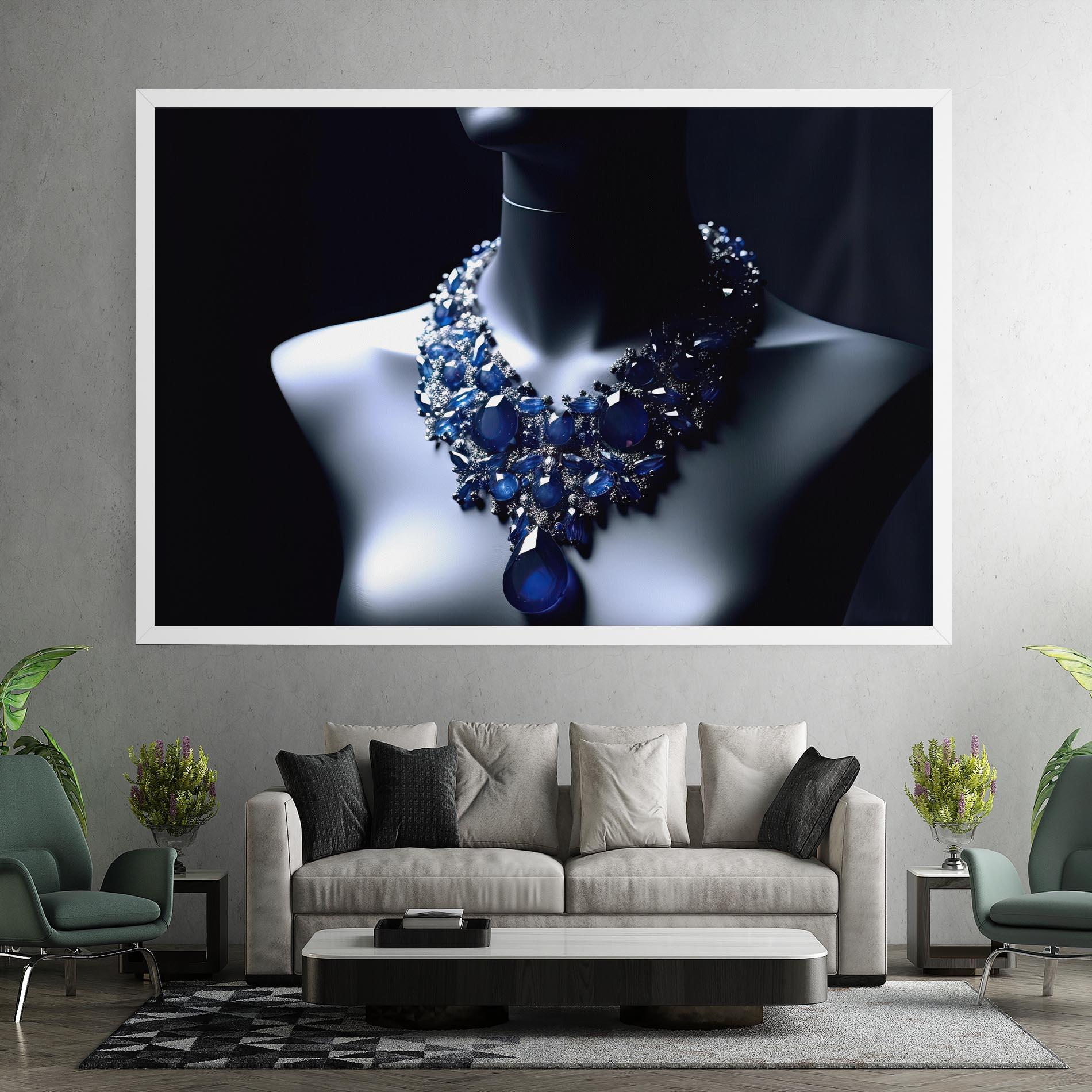 Leinwandbild Blue Diamonds Necklace mockup 7