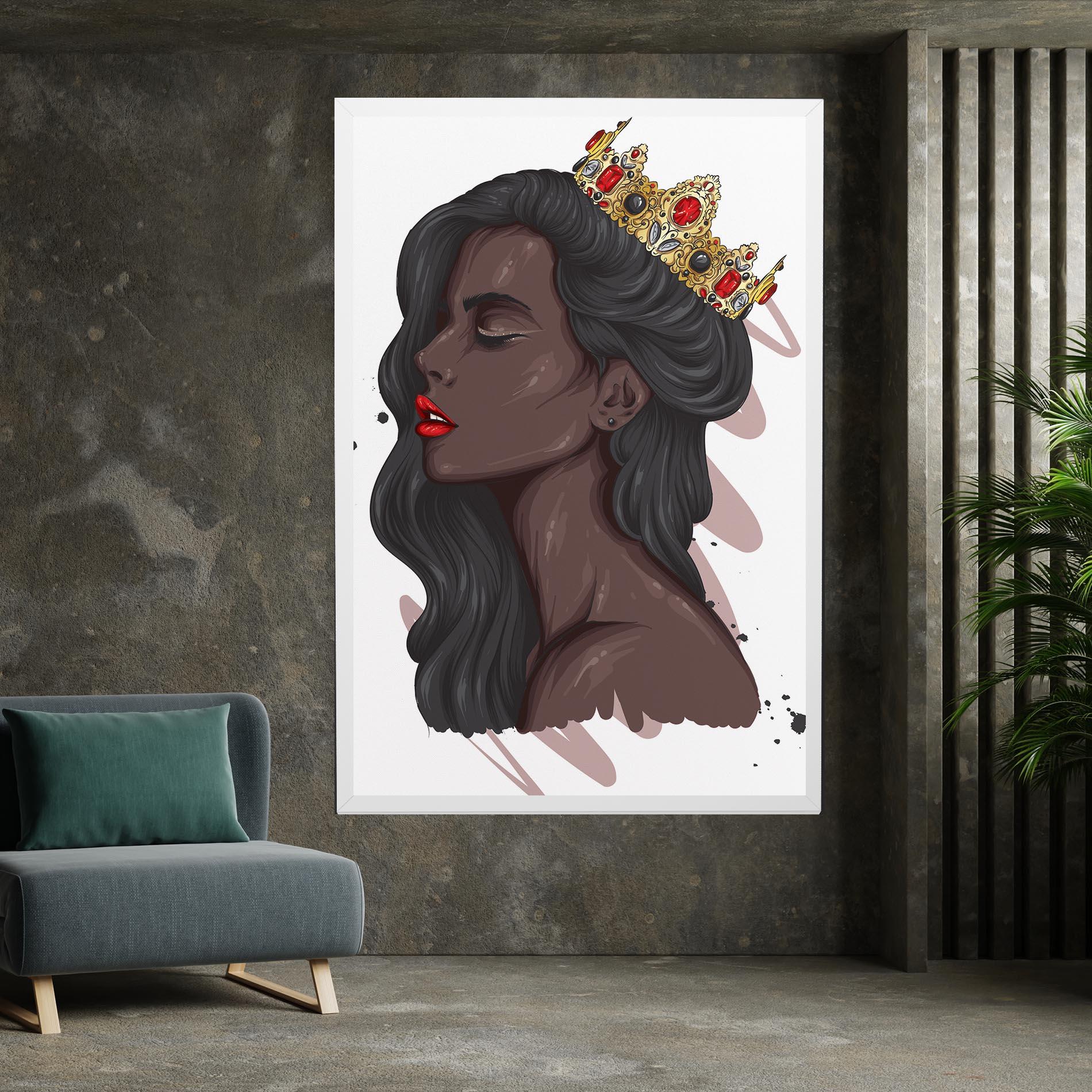 Leinwandbild Black Woman With Crown mockup 7