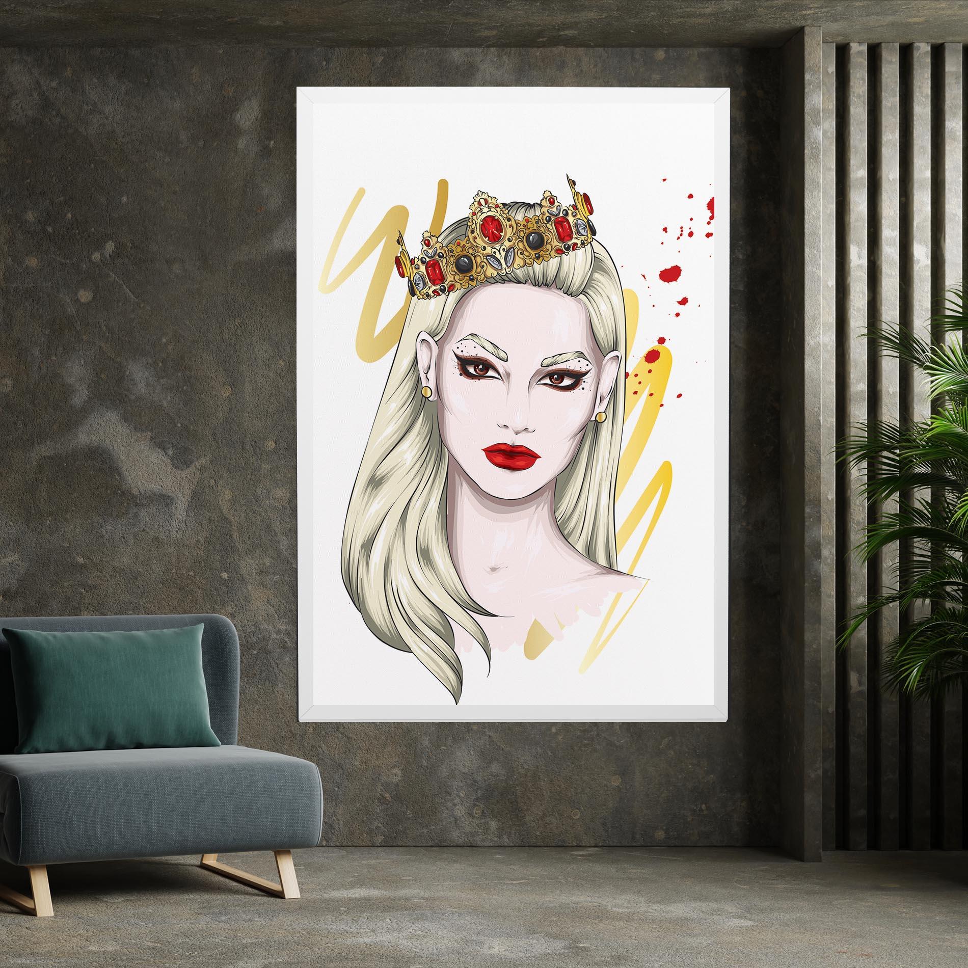 Leinwandbild Gold Crown Woman mockup 7