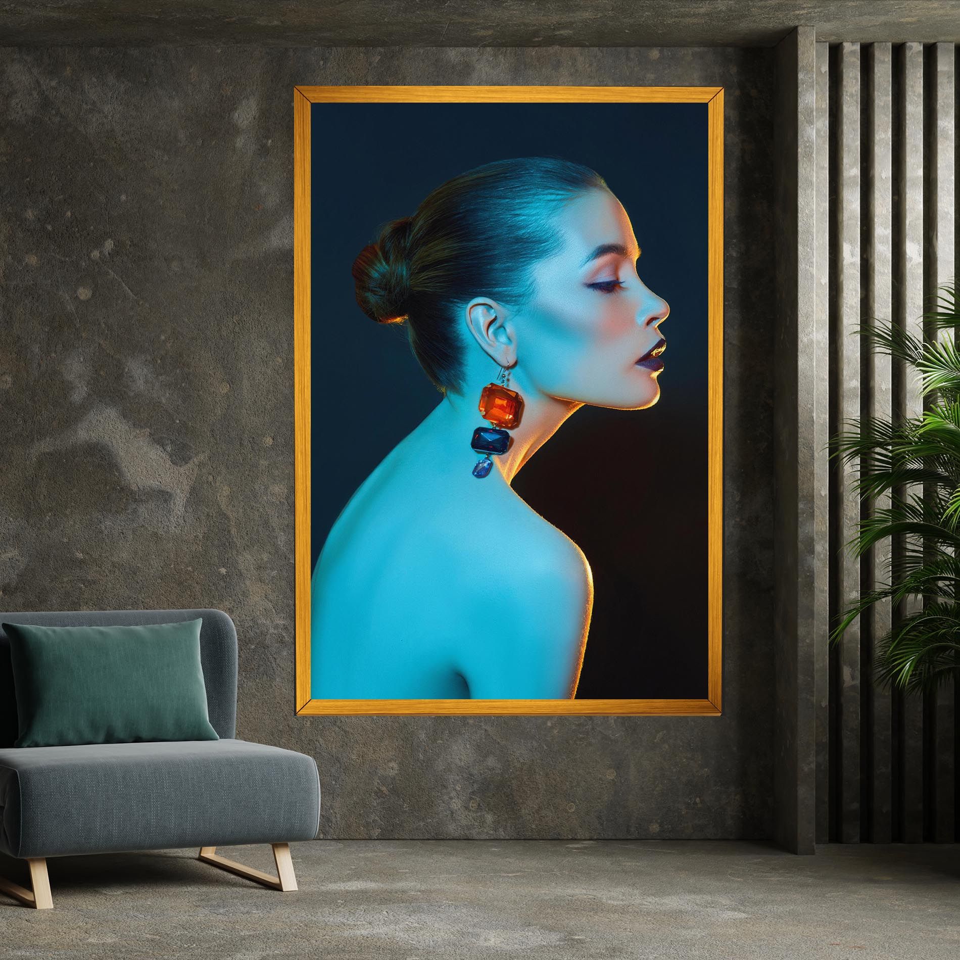 Blue Light Earring mockup 7