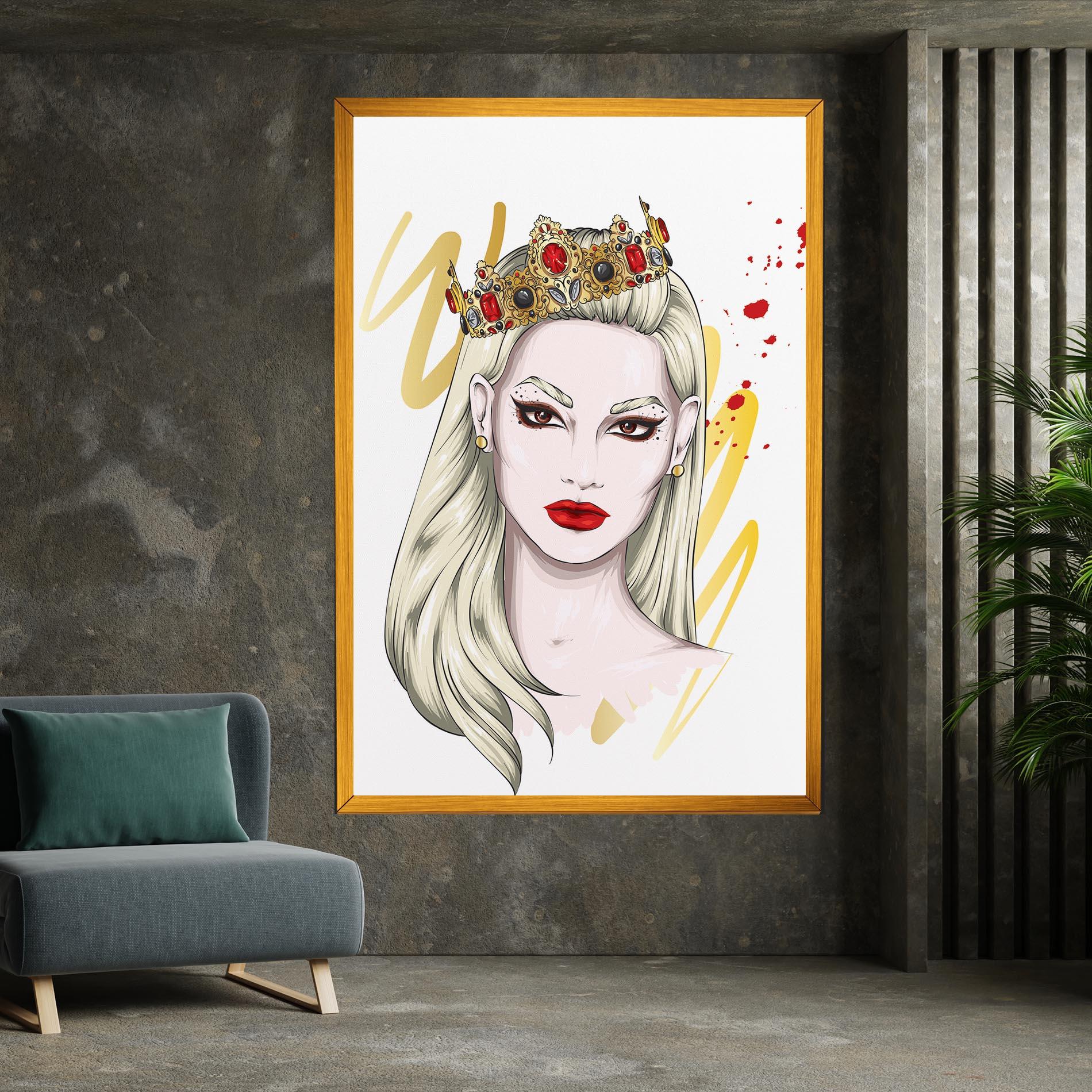 Leinwandbild Gold Crown Woman mockup 7