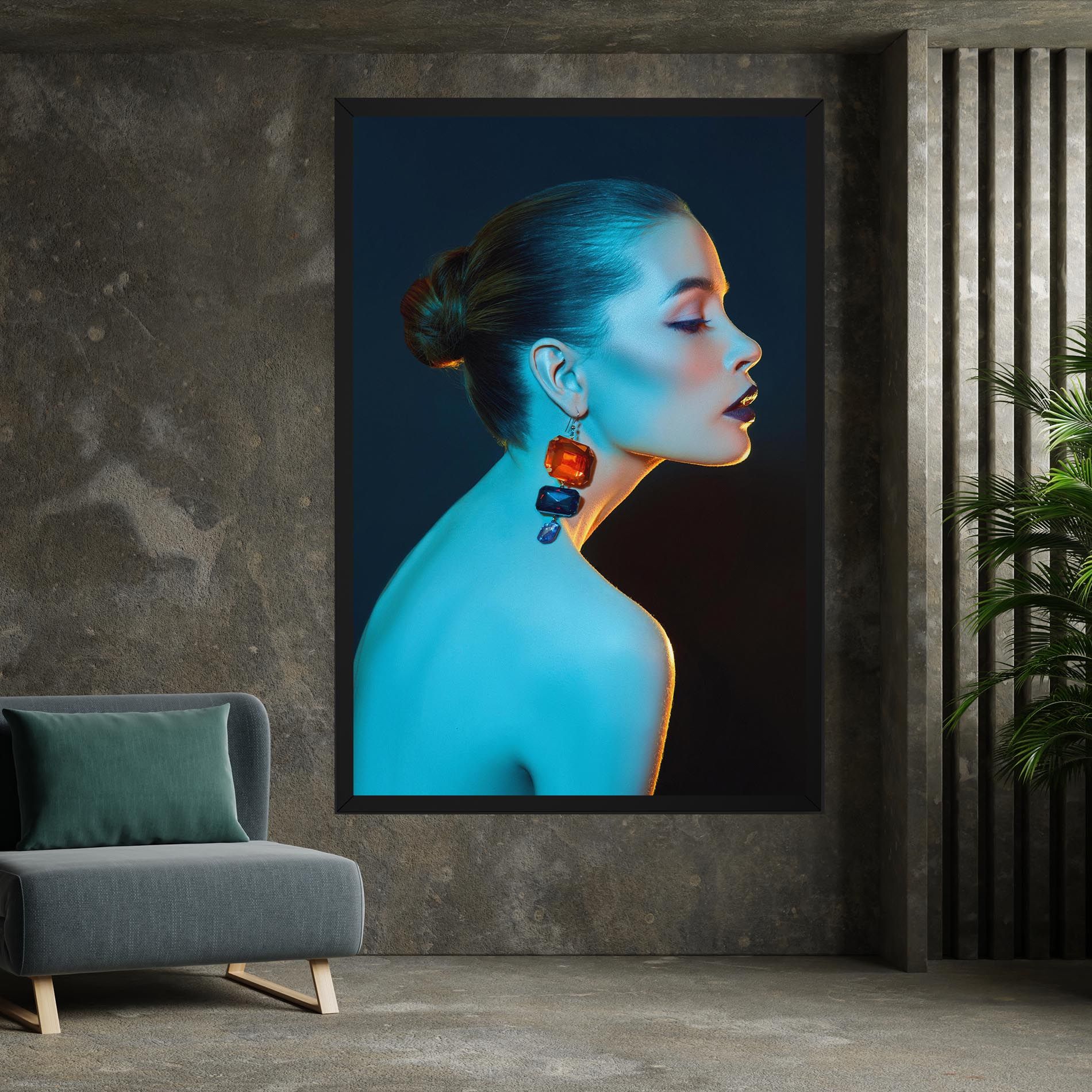Blue Light Earring mockup 7