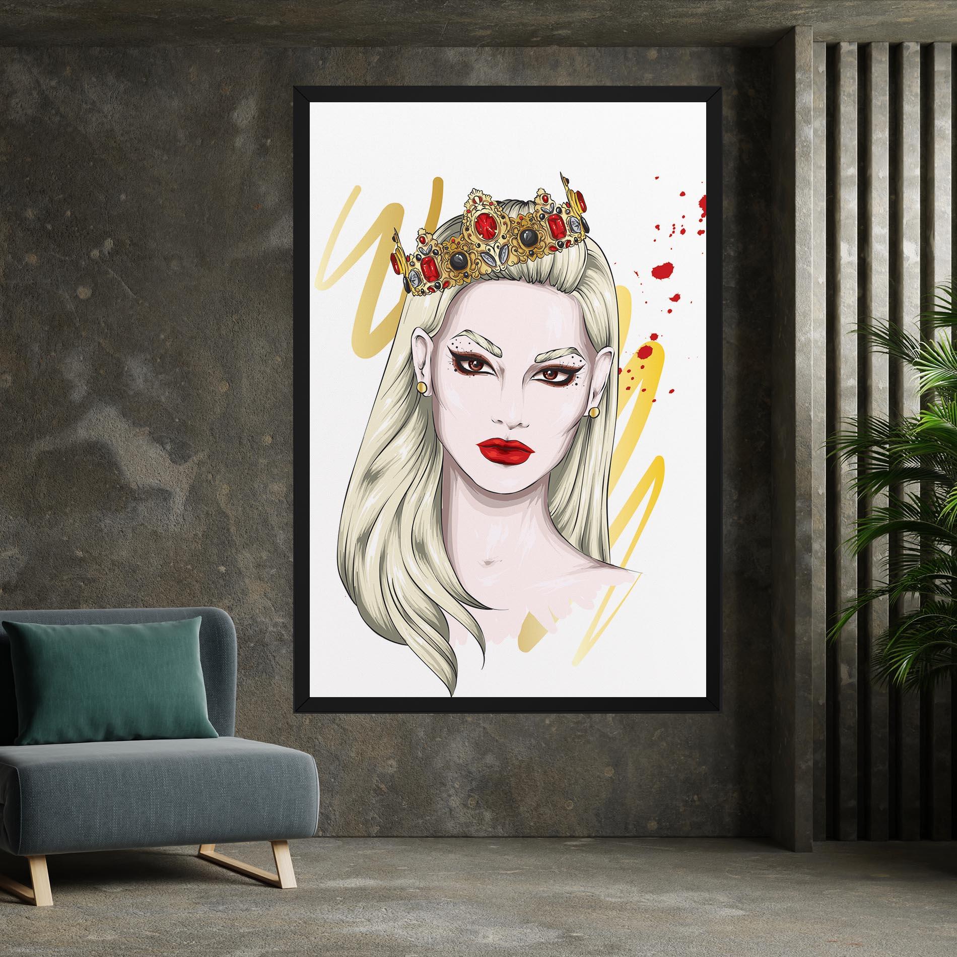 Leinwandbild Gold Crown Woman mockup 7