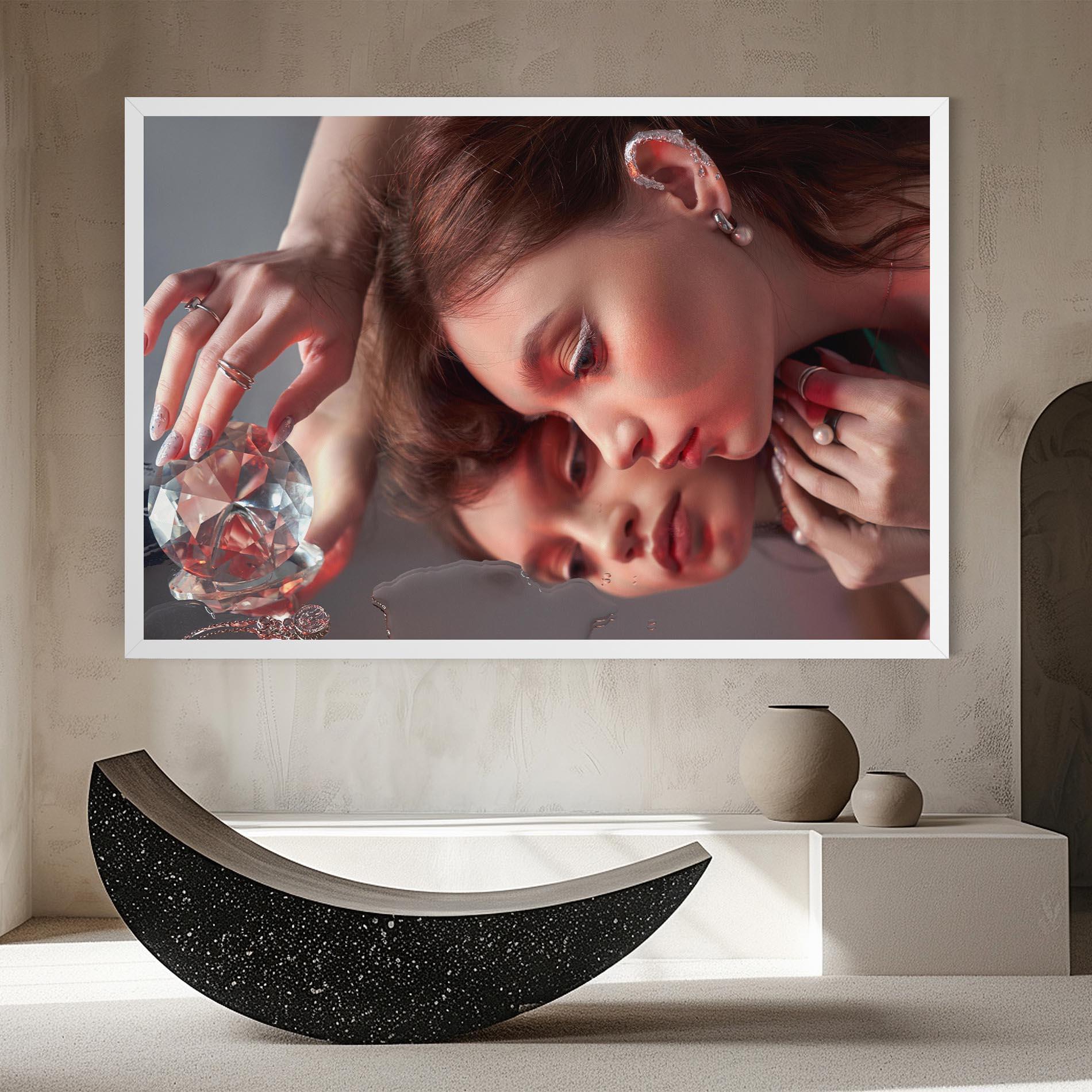 Leinwandbild Big Diamond Hand mockup 8