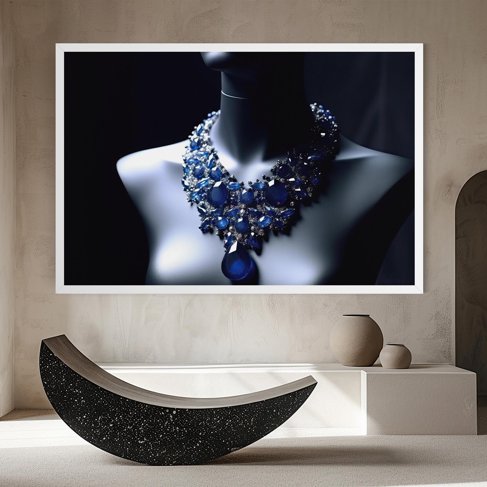 Leinwandbild Blue Diamonds Necklace mockup 8
