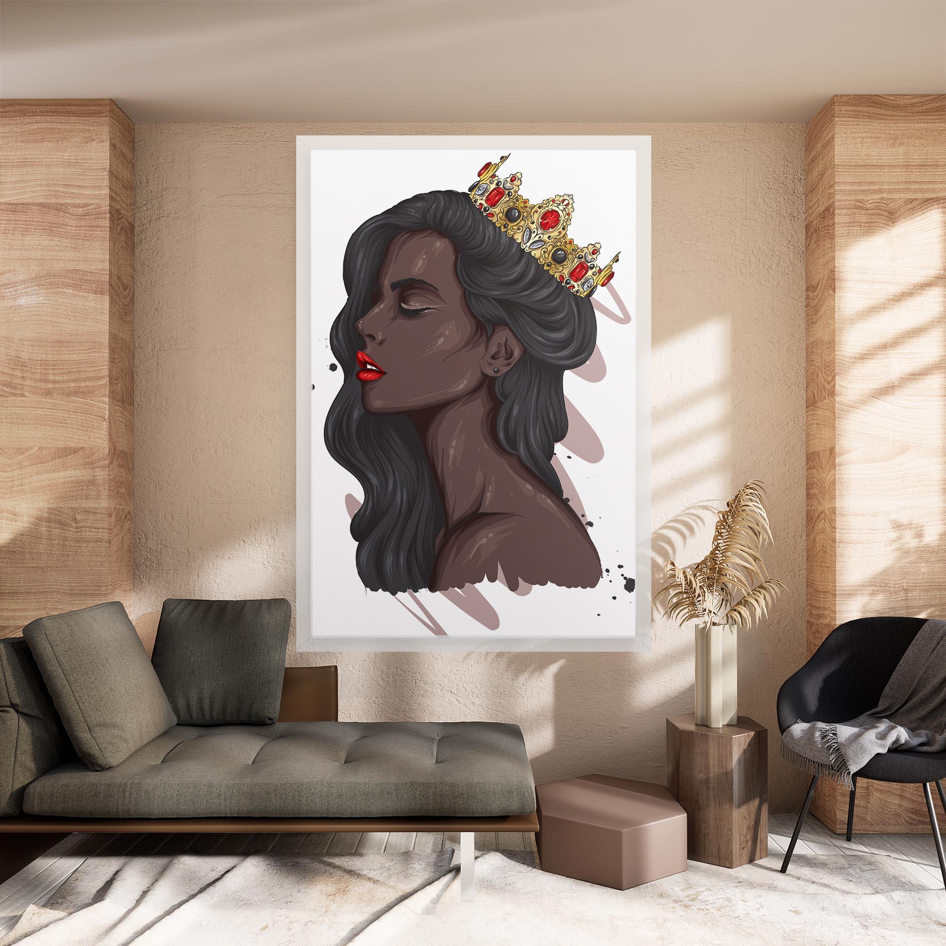Leinwandbild Black Woman With Crown mockup 8