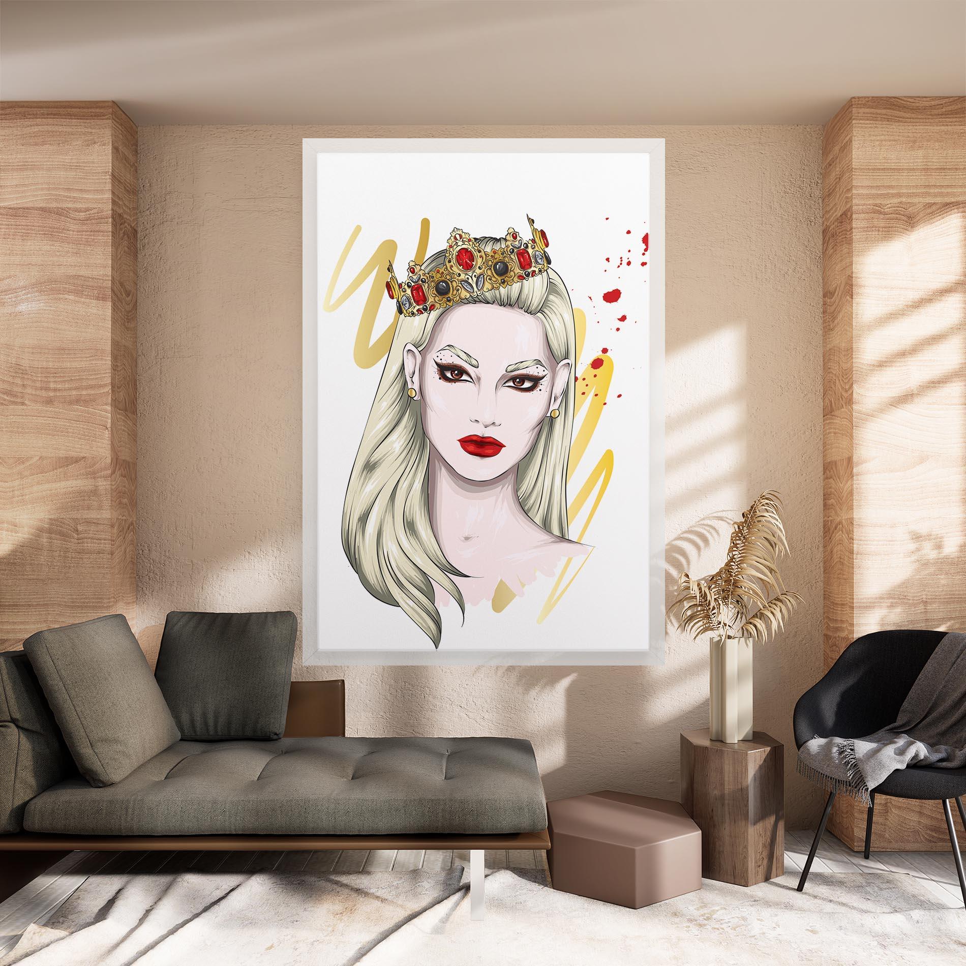 Leinwandbild Gold Crown Woman mockup 8