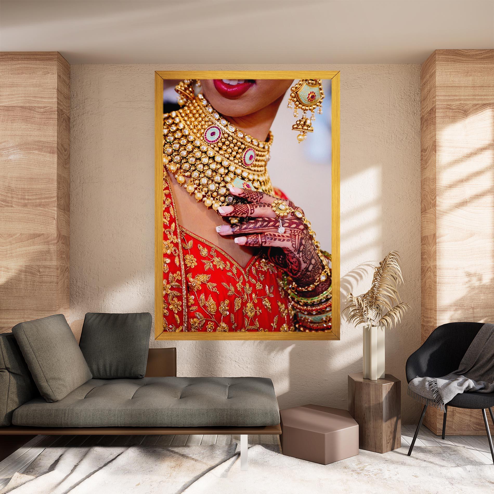 Leinwandbild Gold Beautiful Jewelry mockup 8