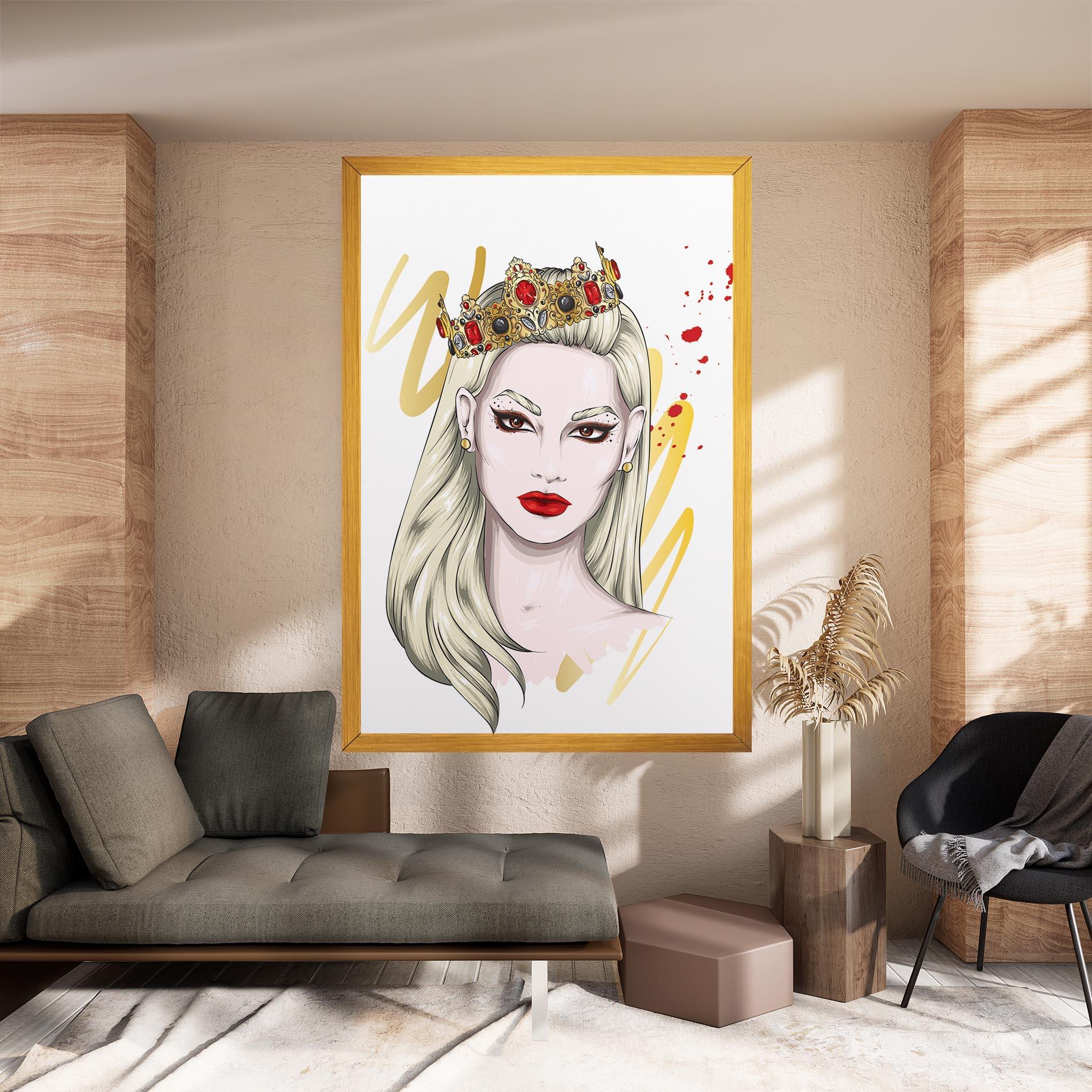 Leinwandbild Gold Crown Woman mockup 8