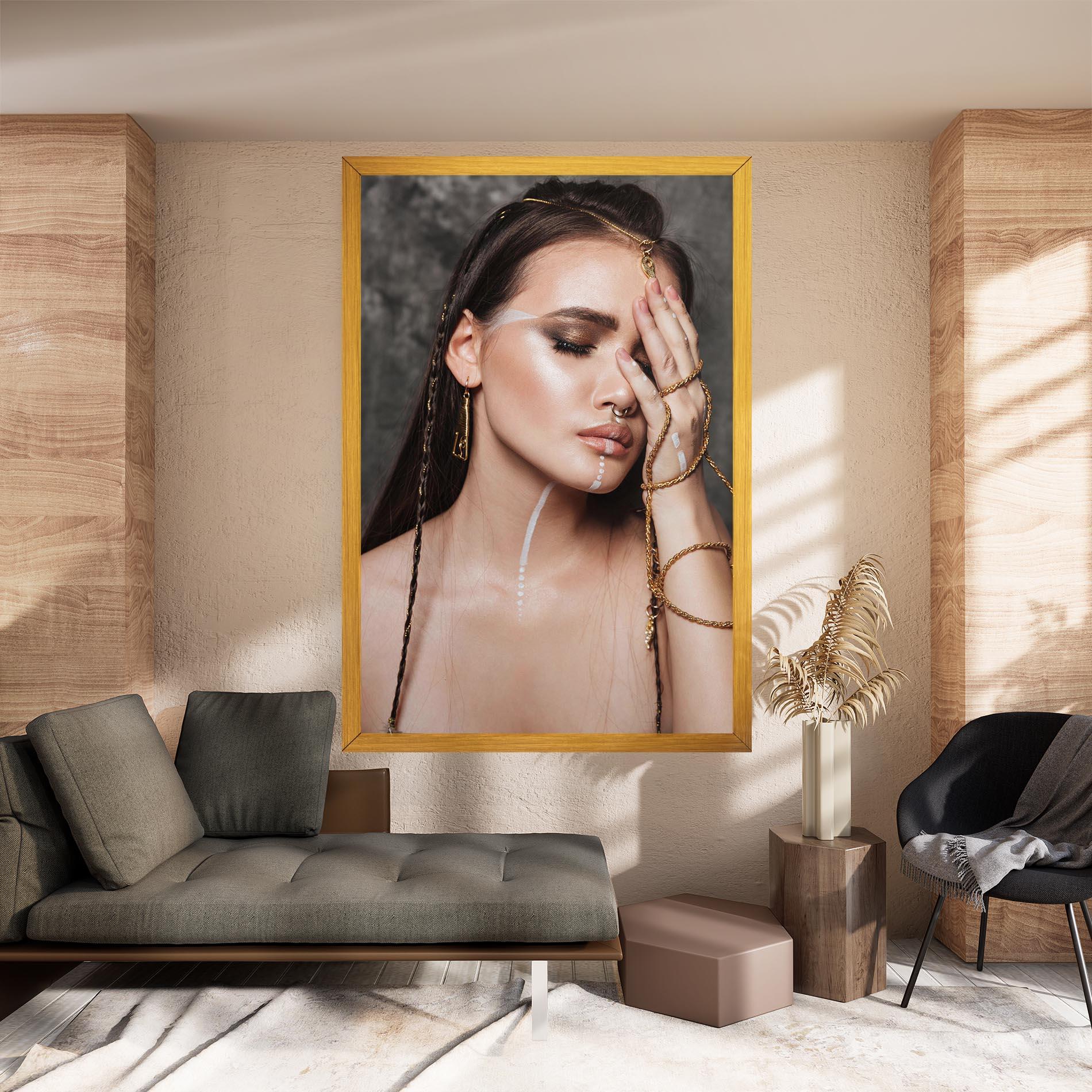 Leinwandbild Gold Hand Accessory mockup 8