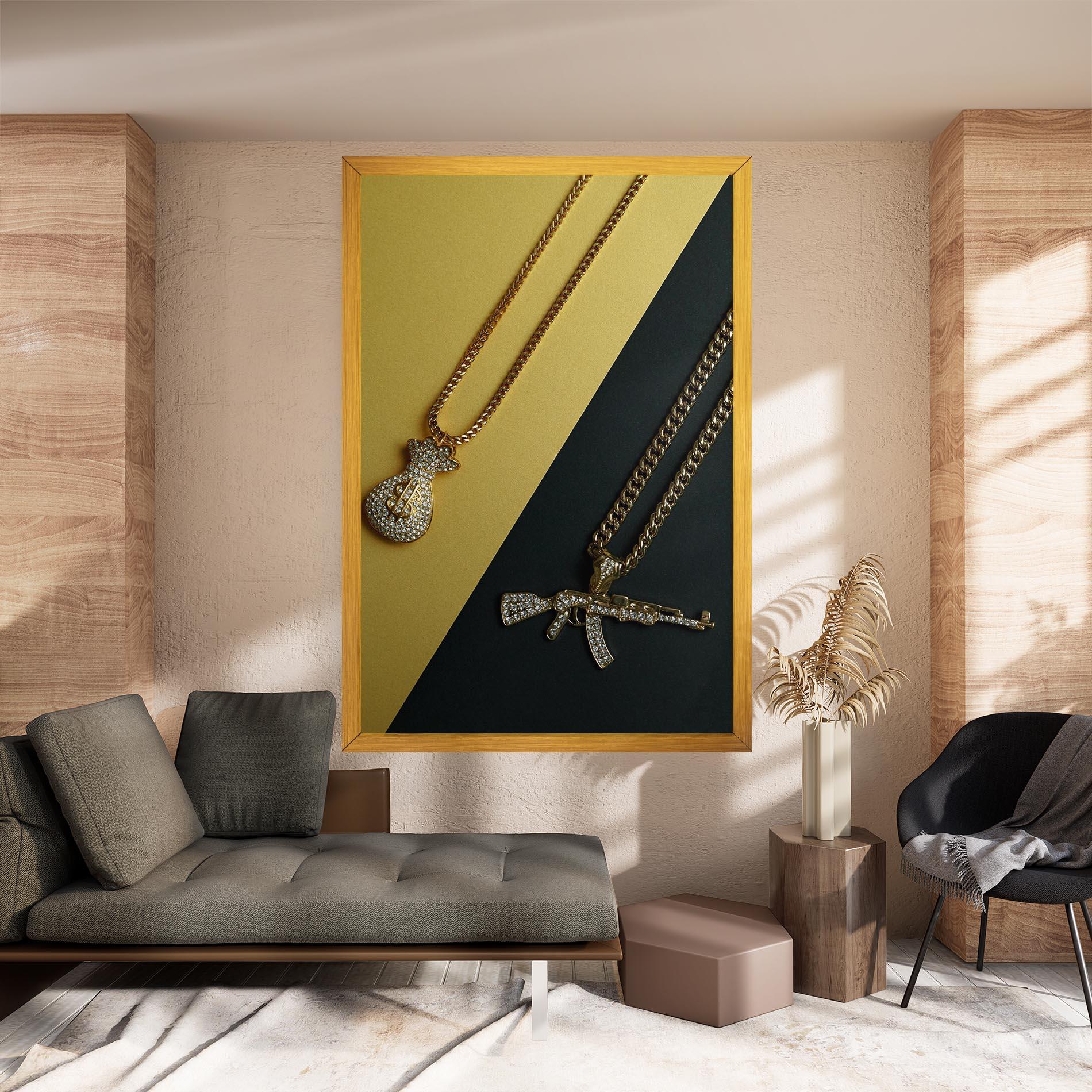 Leinwandbild Gun Neckace mockup 8