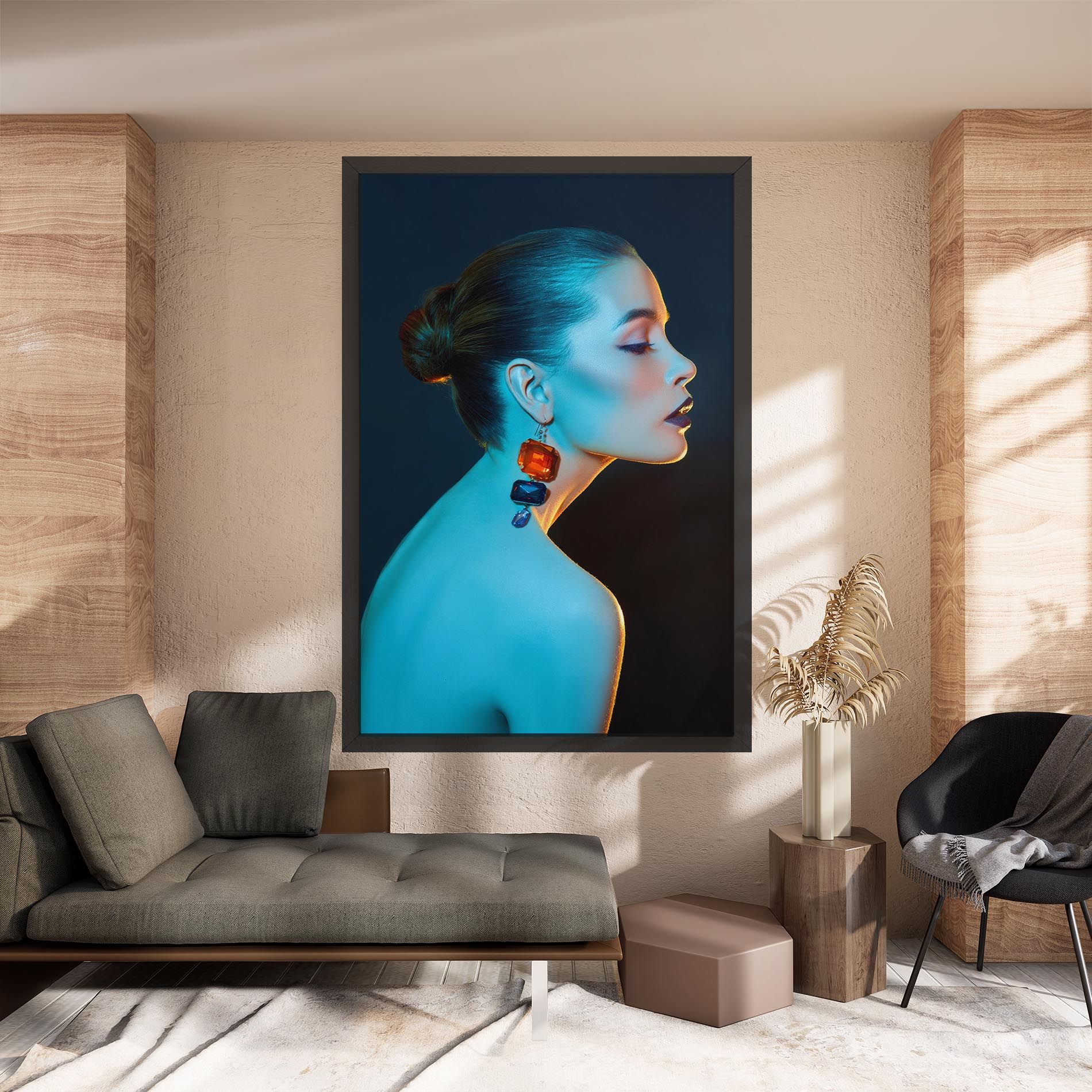 Blue Light Earring mockup 8